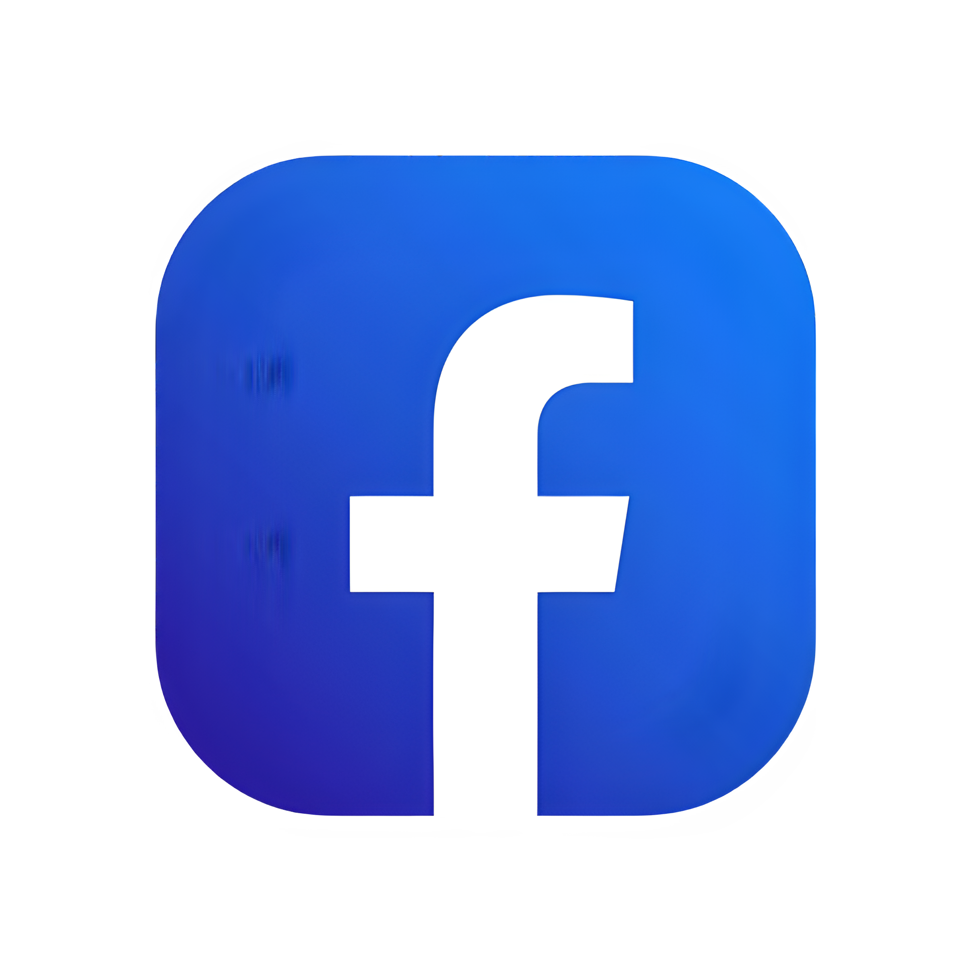 Facebook app icon with white 'f' on blue background.