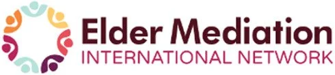 Elder Mediation International Network logo with stylized multicolored figures forming a circle.