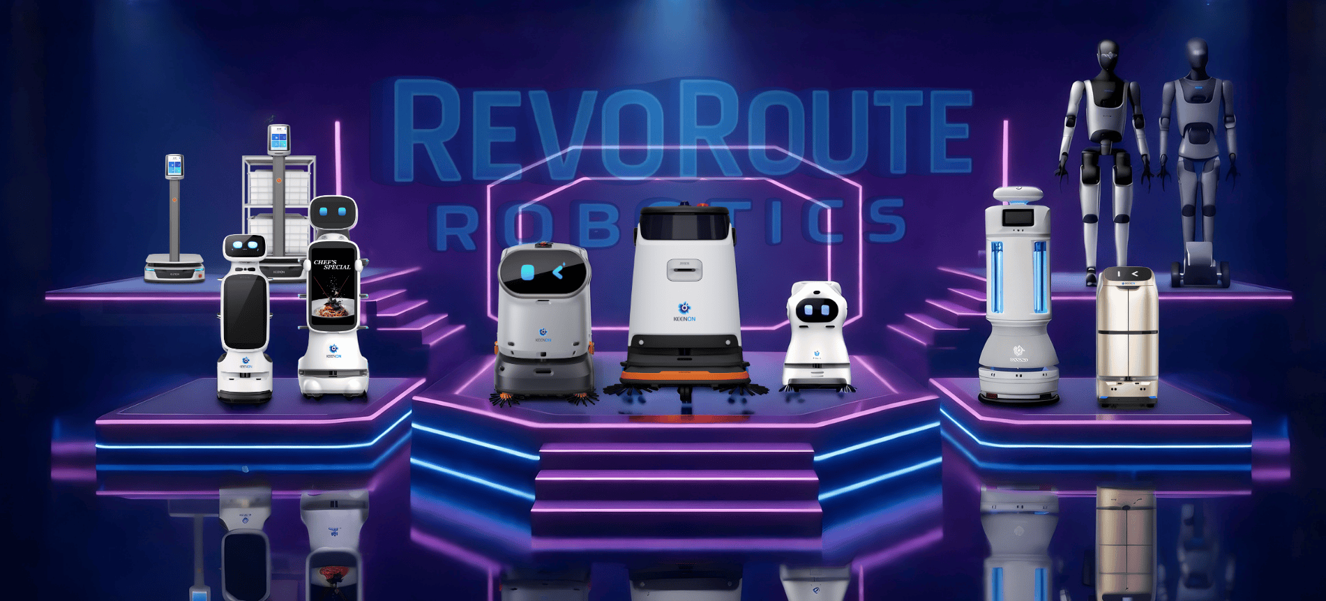 Autonomous robots for cleaning, delivery, and industrial automation by RevoRoute Robotics