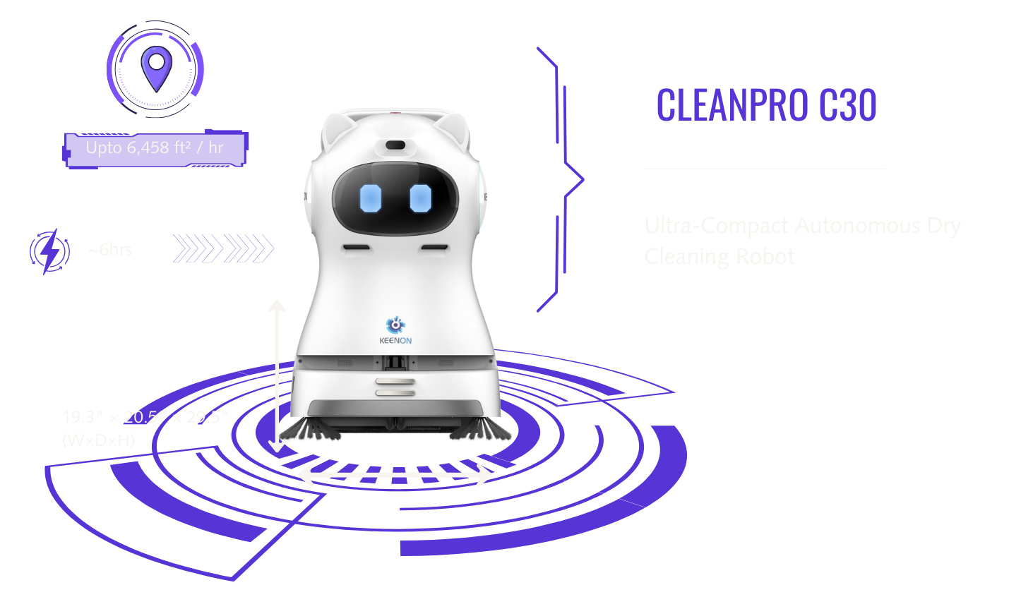 CLEANPRO C30 compact autonomous floor cleaning robot for narrow indoor spaces