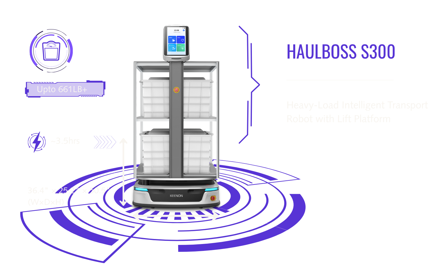 HAULBOSS S300 heavy-duty lift platform robot for industrial and warehouse logistics