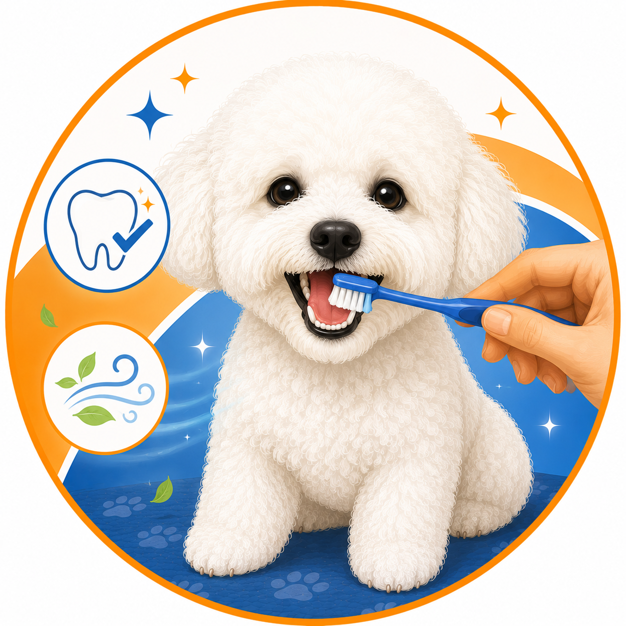 dog teeth brushing bijon frize