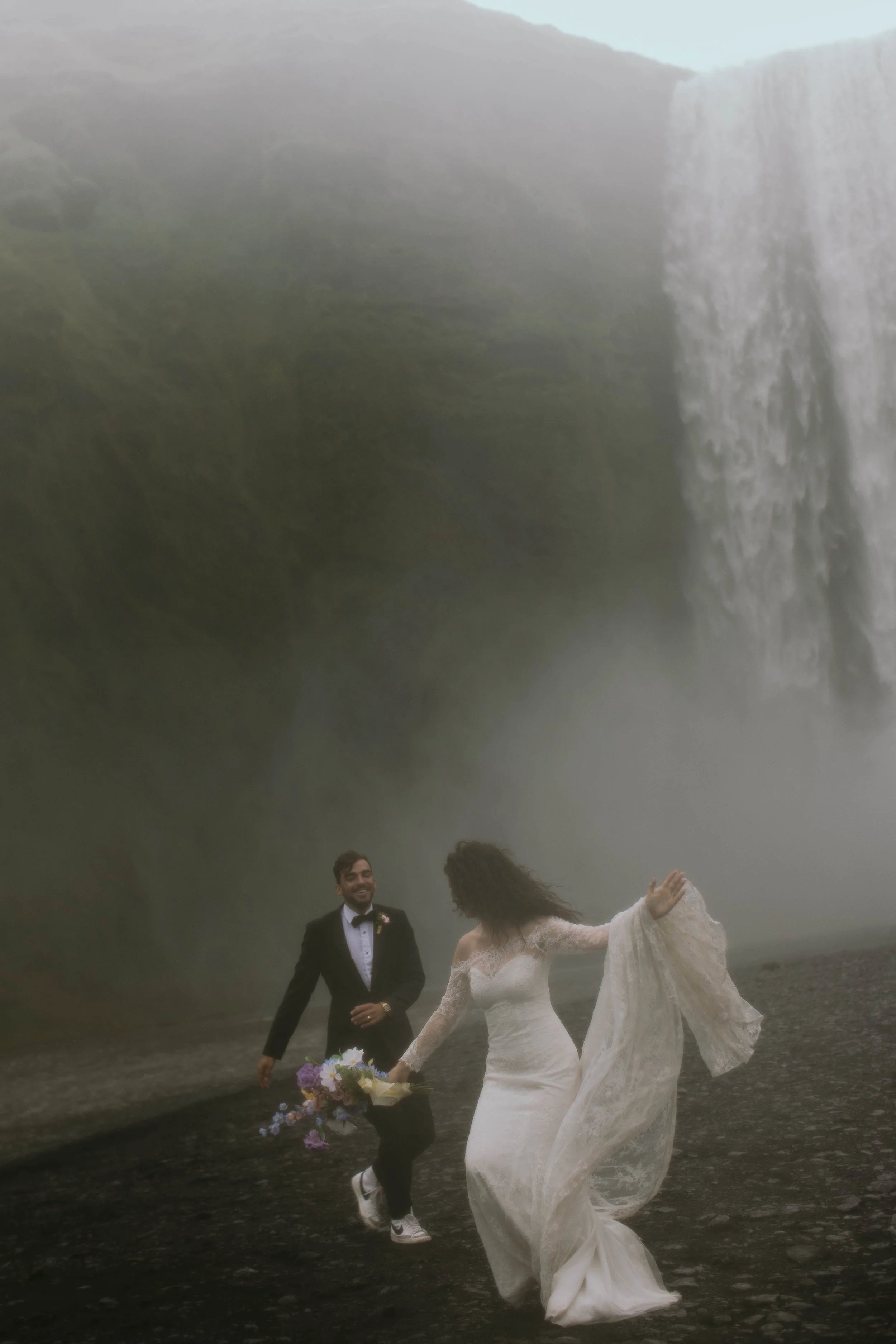 A Wild Iceland Elopement Editorial at Skógafoss