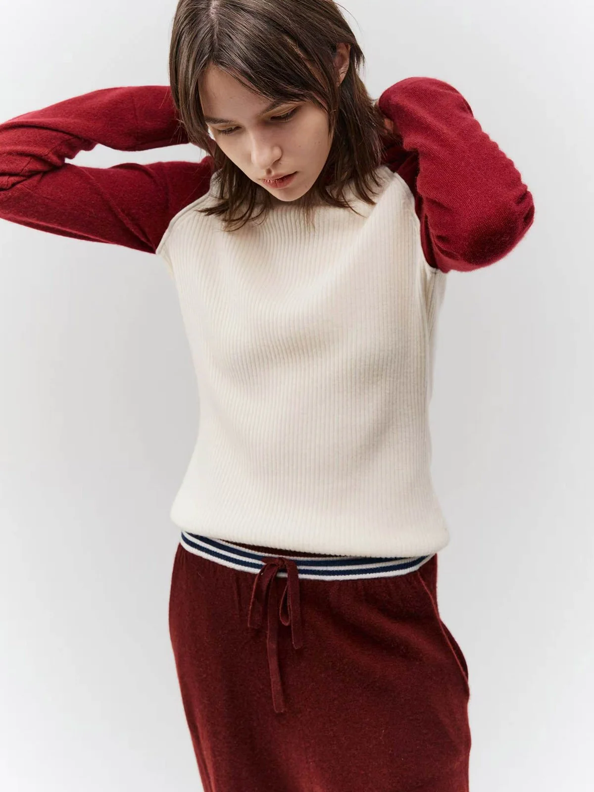 Hooded Raglan Tee - Mulled