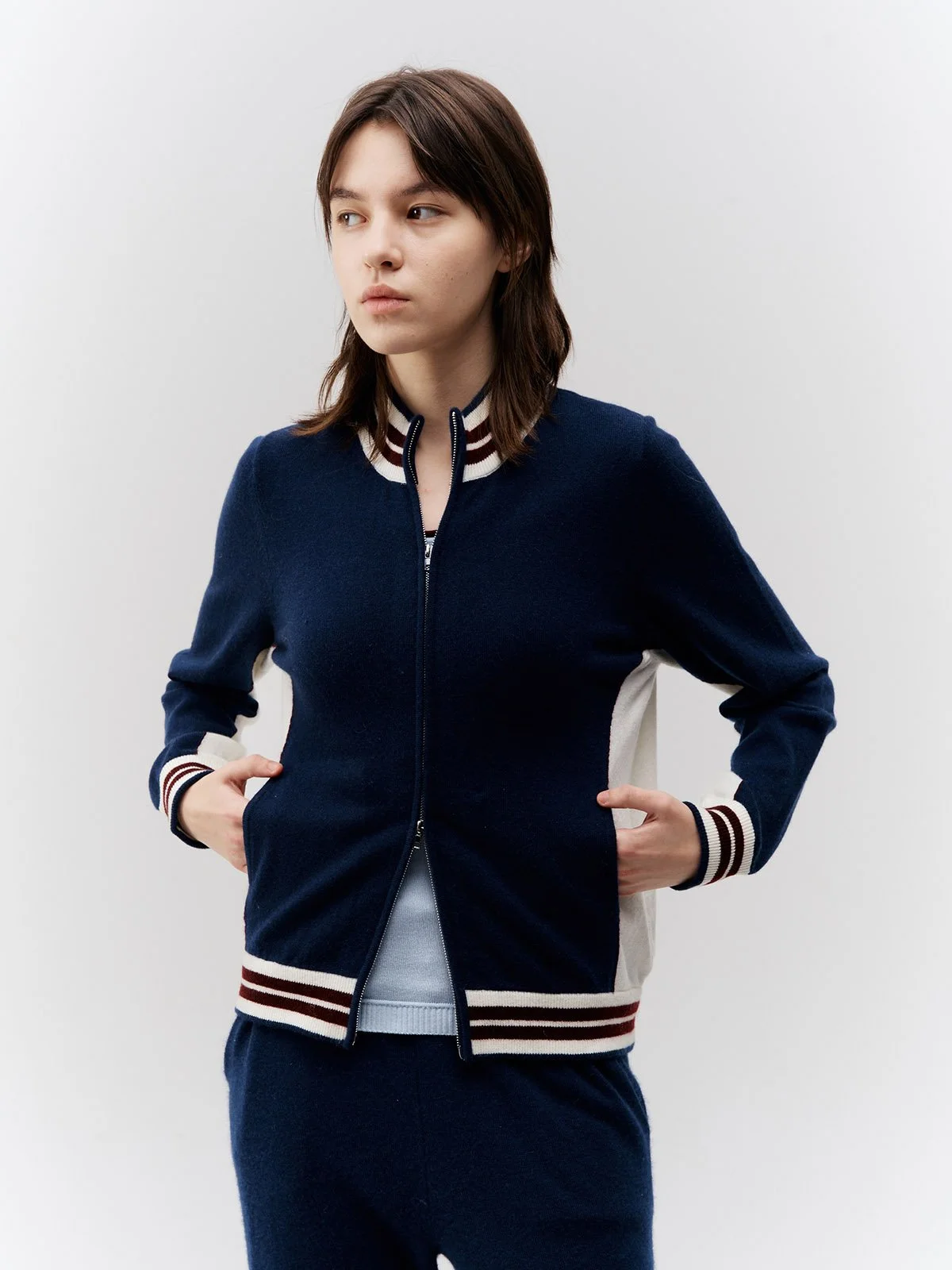 Contrast Sports Jacket - Navy