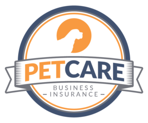 Pet Care Business Insurance logo with a dog's silhouette inside a circular badge and text.