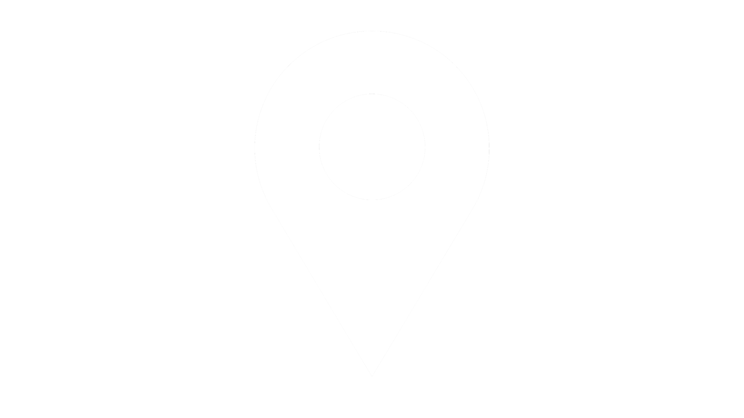 Map pin icon on a black background