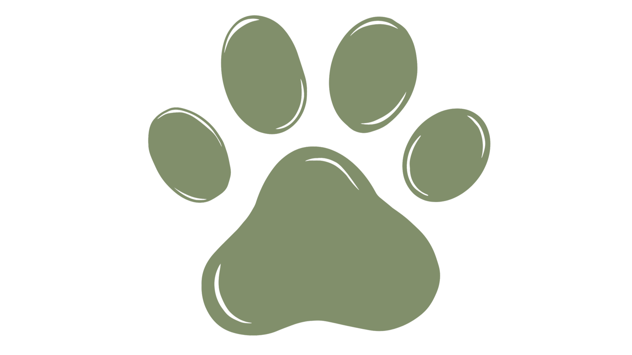Illustration of a green dog paw print.