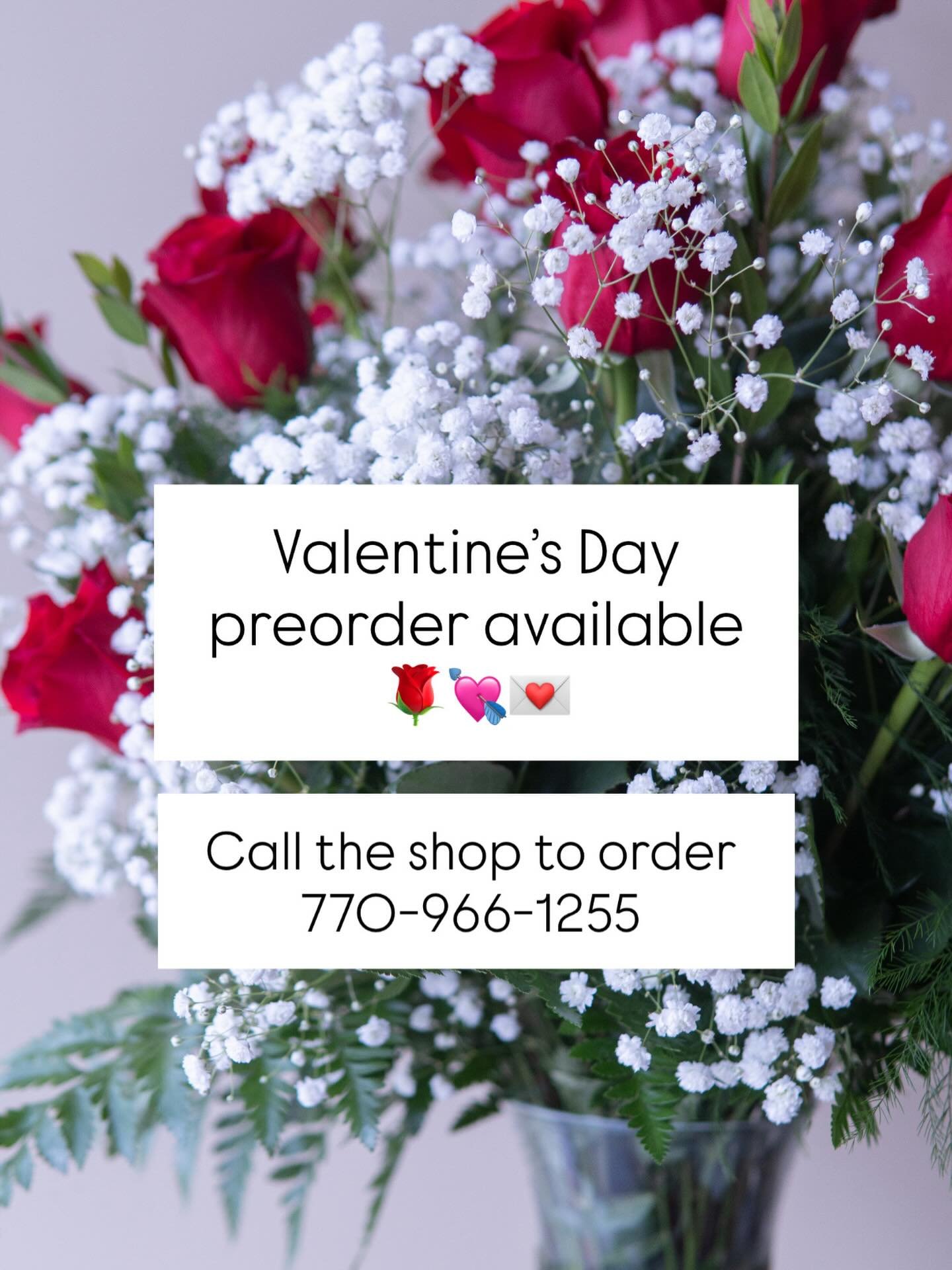 We are thrilled to share that we are OPEN + ready to serve you, Acworth!

Valentine&rsquo;s Day is just around the corner so be sure to call the shop at 770-966-1255 or send us a DM to submit your preorder💐💝 Online orders coming soon&hellip; our we
