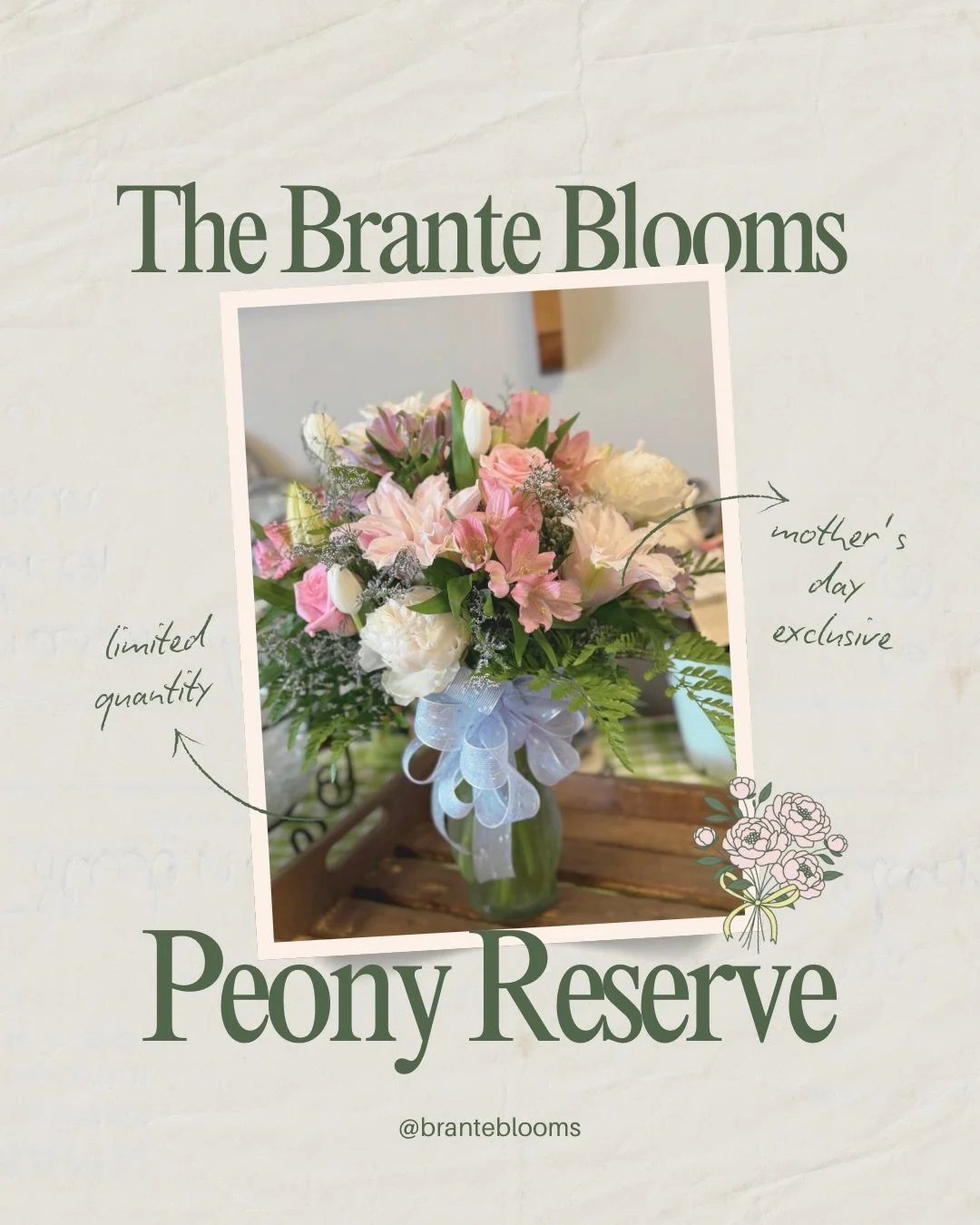 Celebrate Mother&rsquo;s Day with something truly exceptional. The Brante Blooms Peony Reserve is a luxury mixed vase arrangement designed around the fleeting beauty of peonies✨

This exclusive design includes four hand-selected peony stems, compleme