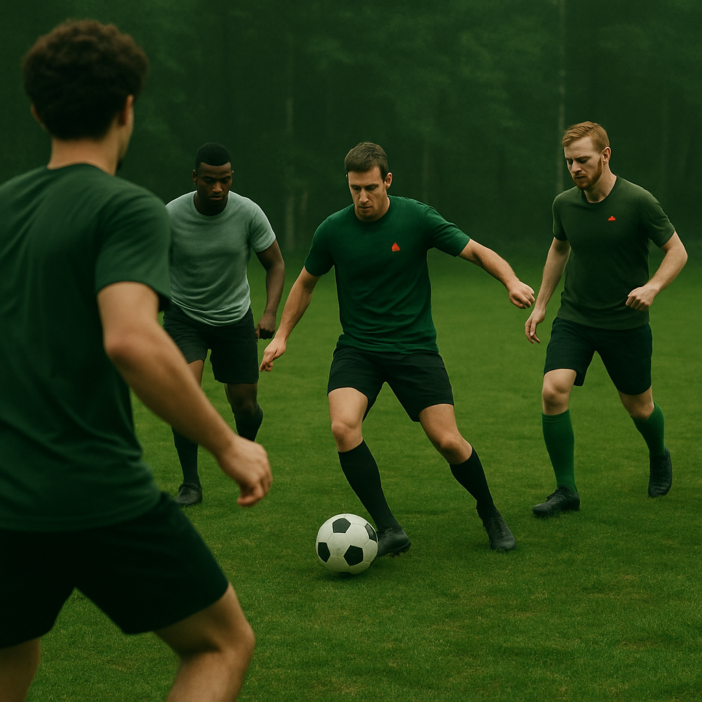 Soccer play, representing Andreas Zehent's past experience in competitive sports.