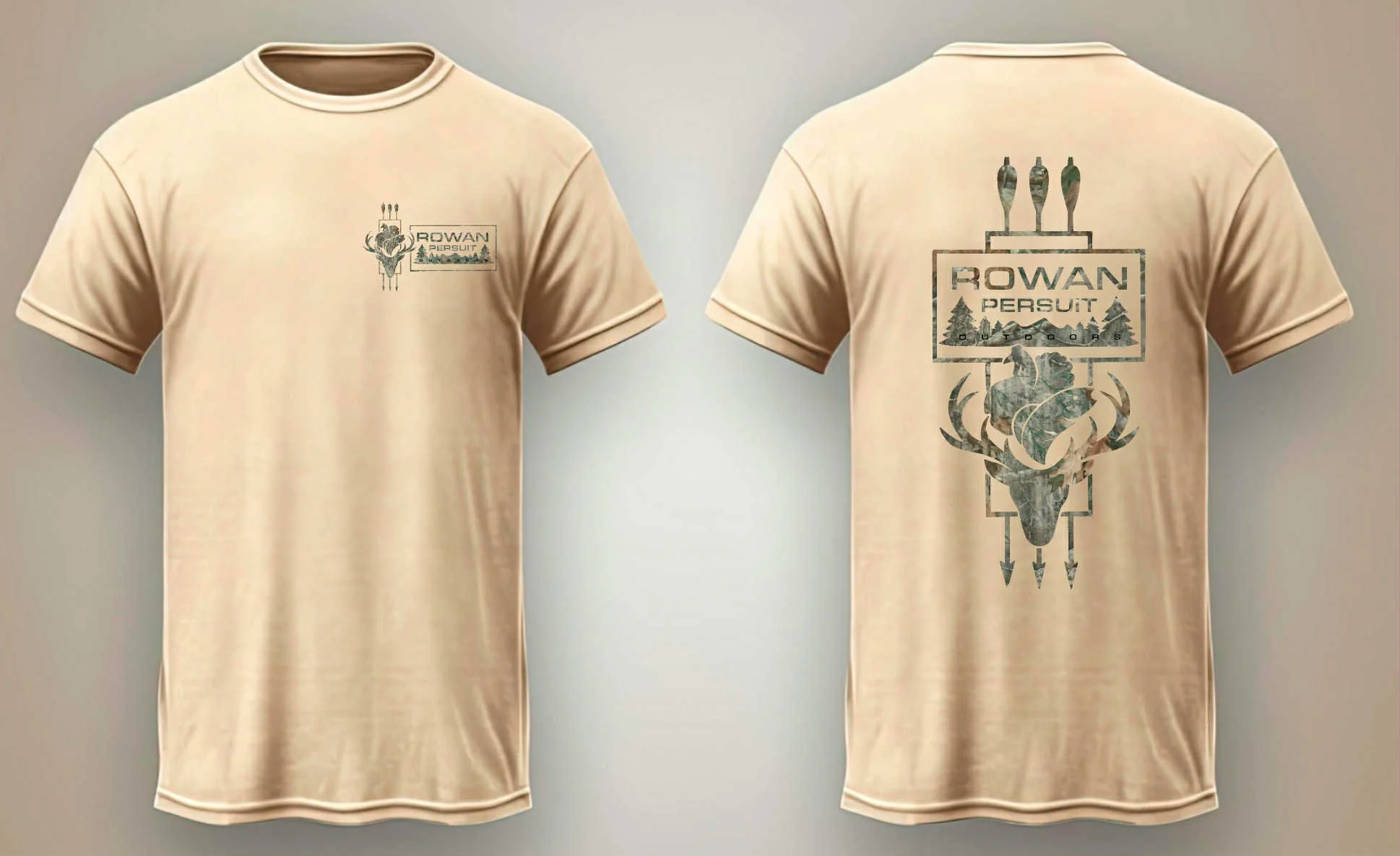 Tan with camo T-shirt