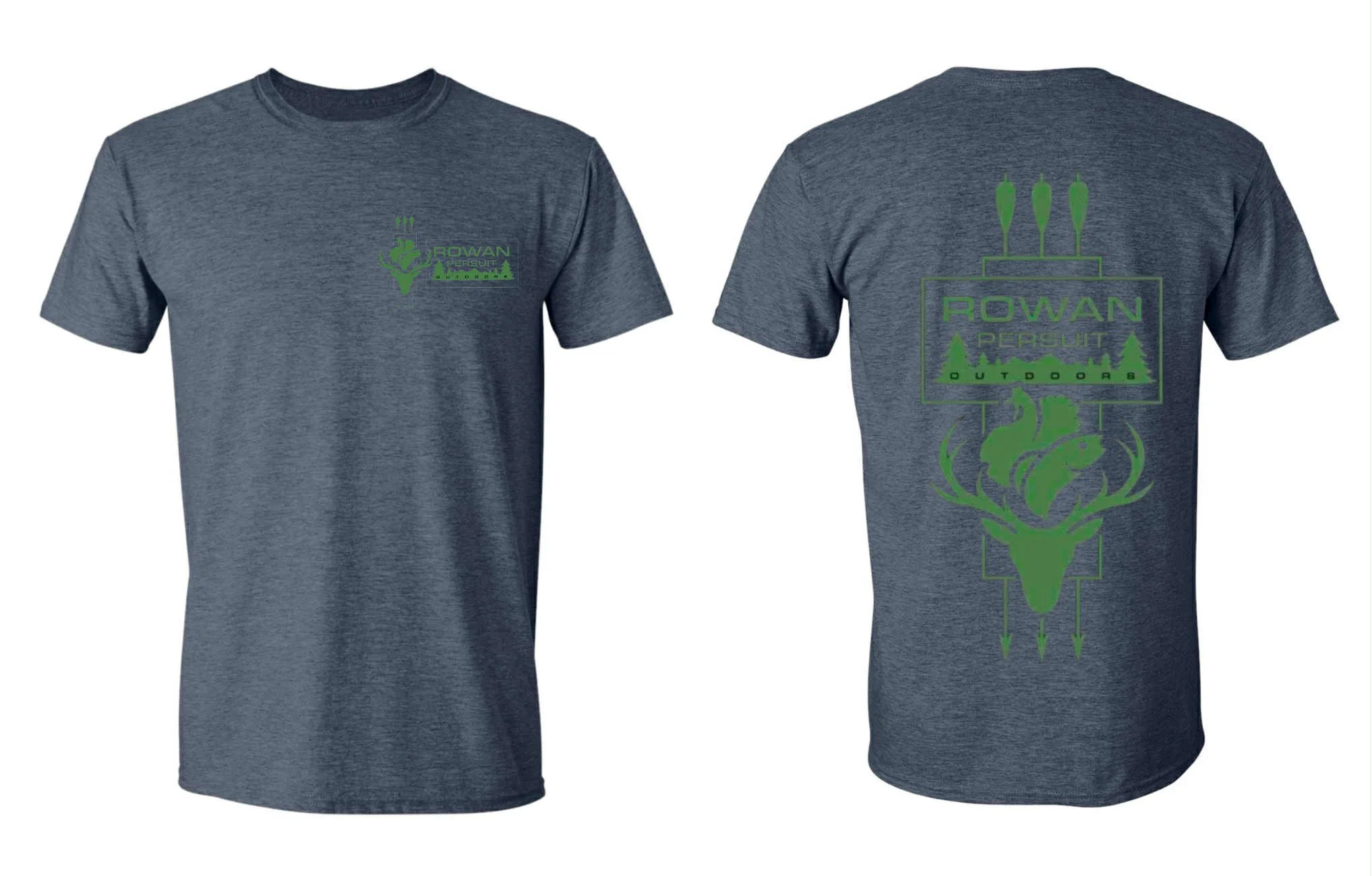 gray with green logo T-shirt