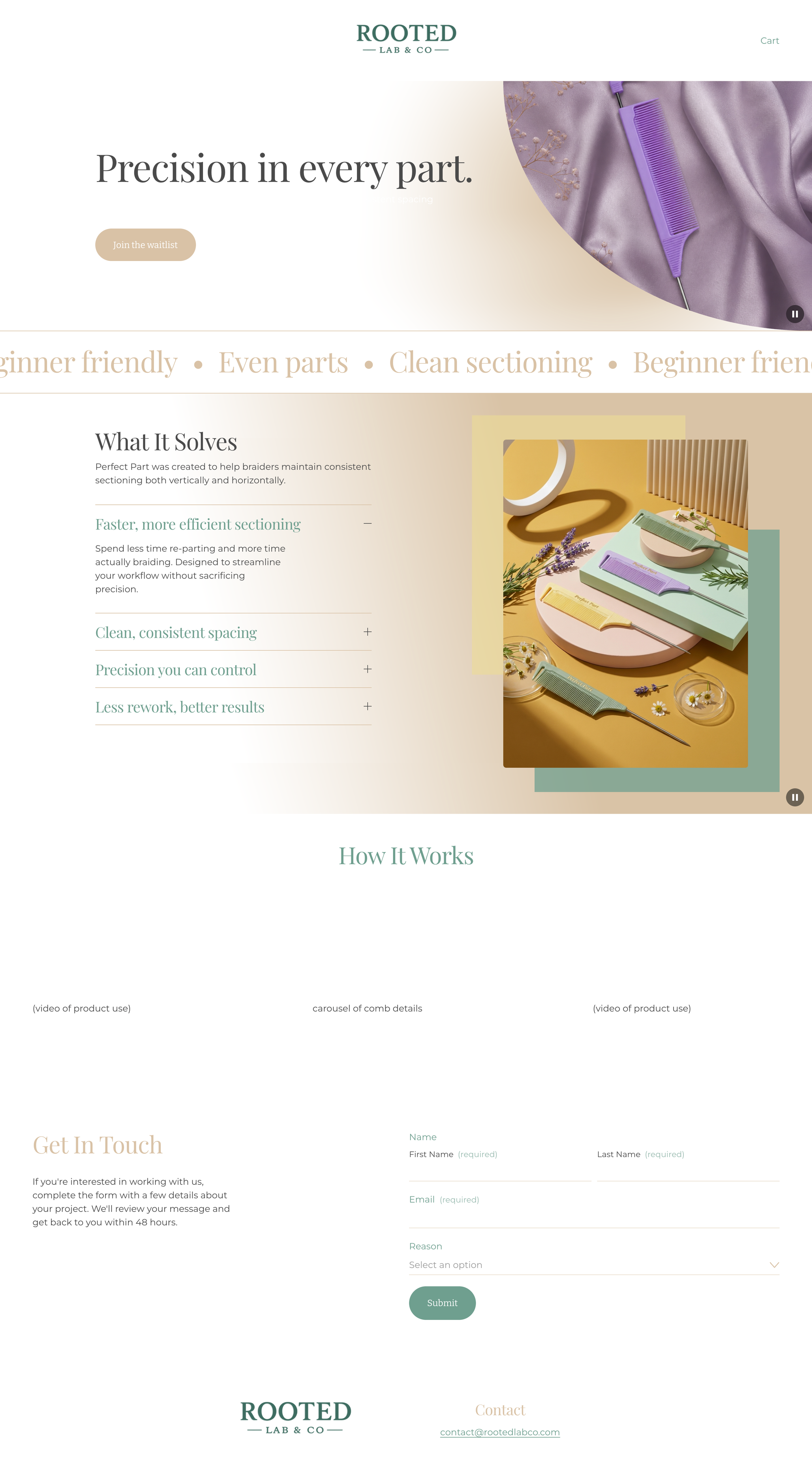 Rooted Lab & Co Gome Page