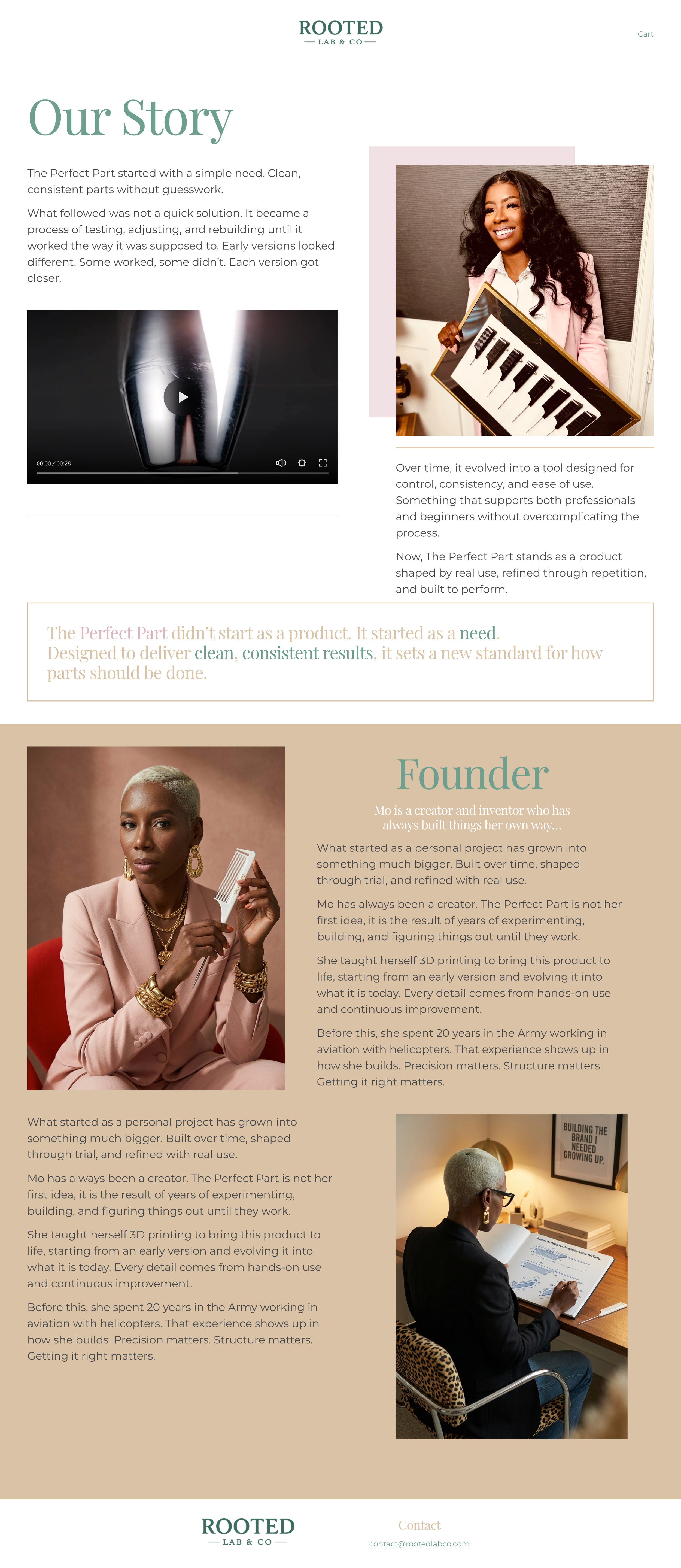 Rooted Lab & Co About Page