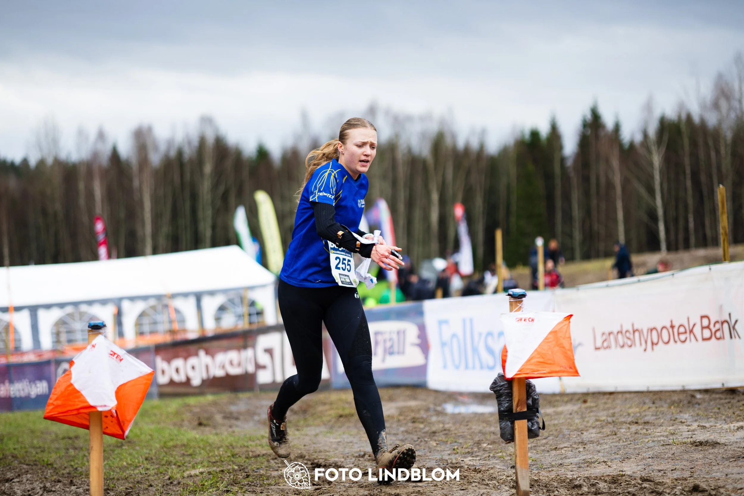 A scene from the Swedish League orienteering competition in Kolmården spring 2026, captured by Foto Lindblom.