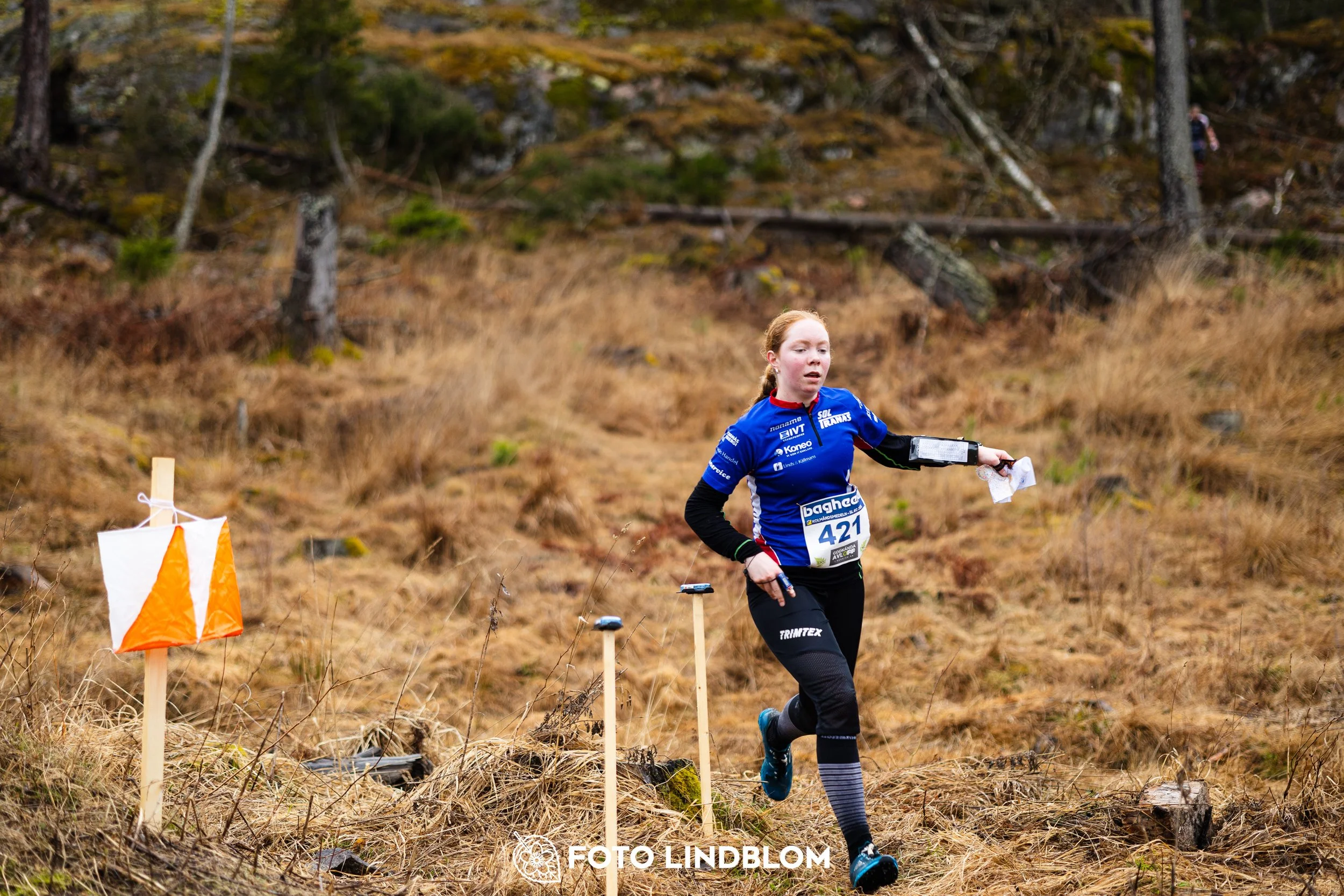 A photo from an orienteering race in Kolmården during the Swedish League spring season 2026, captured by Foto Lindblom.