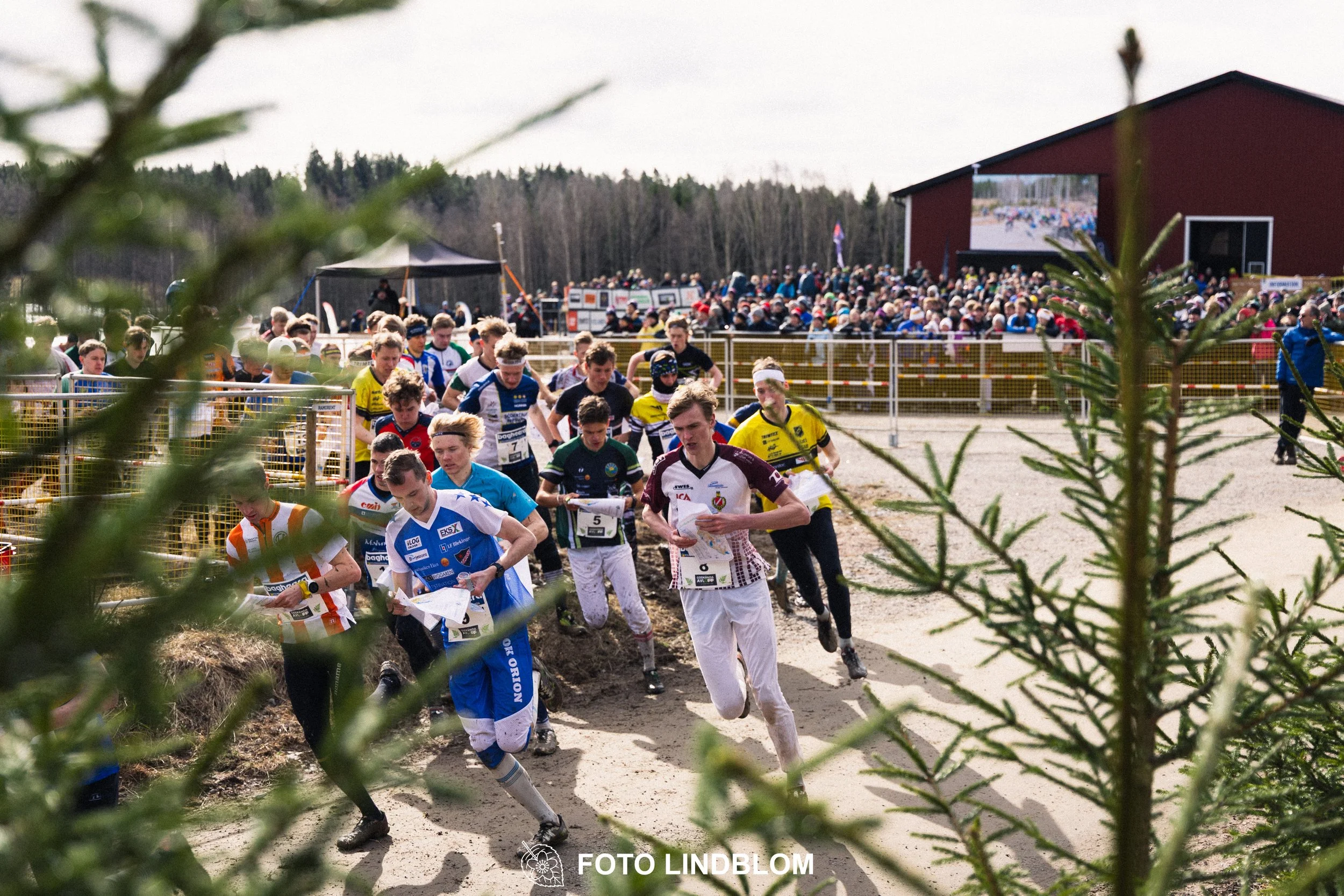 A photo from an orienteering relay race in Kolmården during spring 2026, captured by Foto Lindblom.