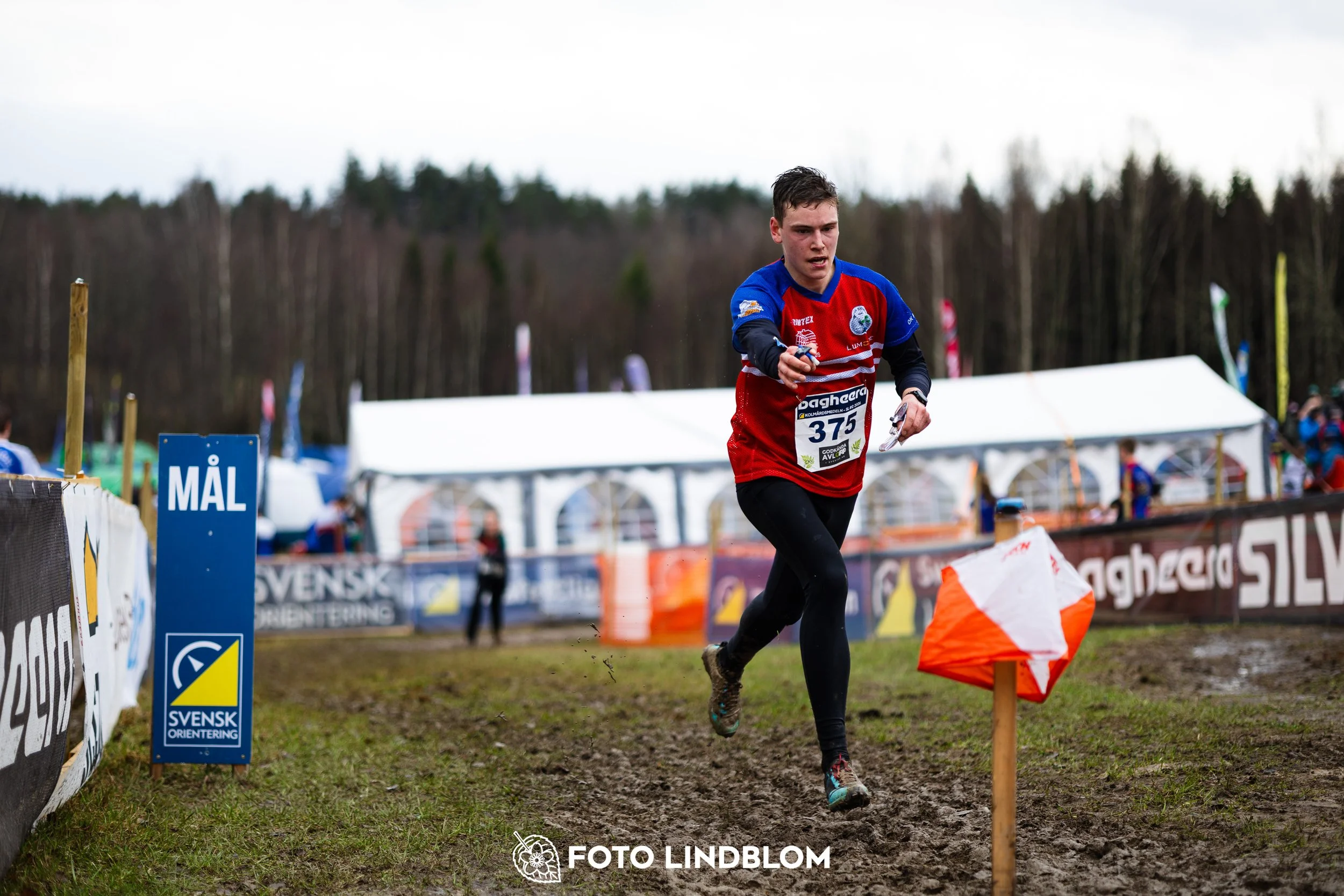 A scene from the Swedish League middle distance event in Kolmården spring 2026, showing Max Österberg, captured by Foto Lindblom.