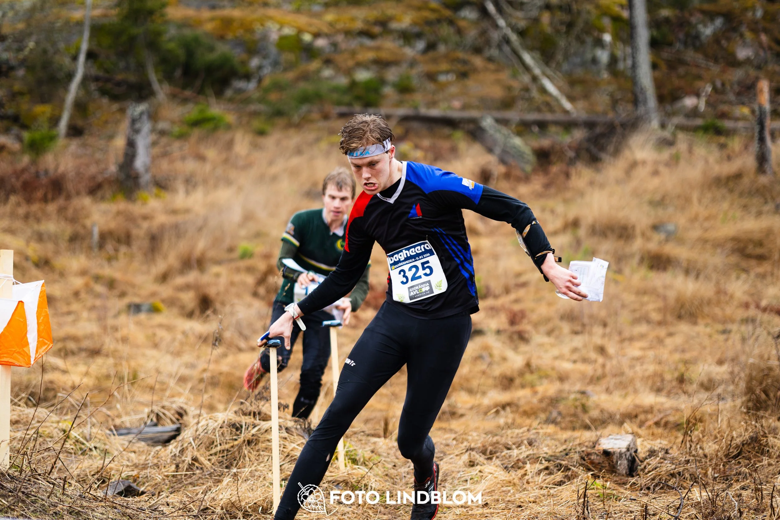 A photo from a forest orienteering competition in Kolmården as part of the Swedish League 2026 season, captured by Foto Lindblom.