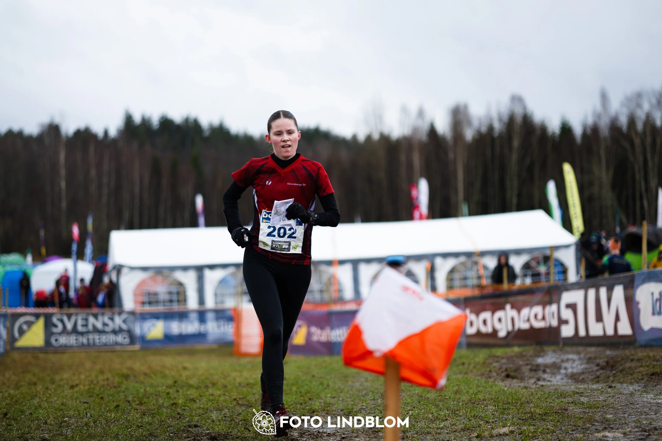 A moment from the 2026 Swedish League middle distance orienteering event in Kolmården, captured by Foto Lindblom.