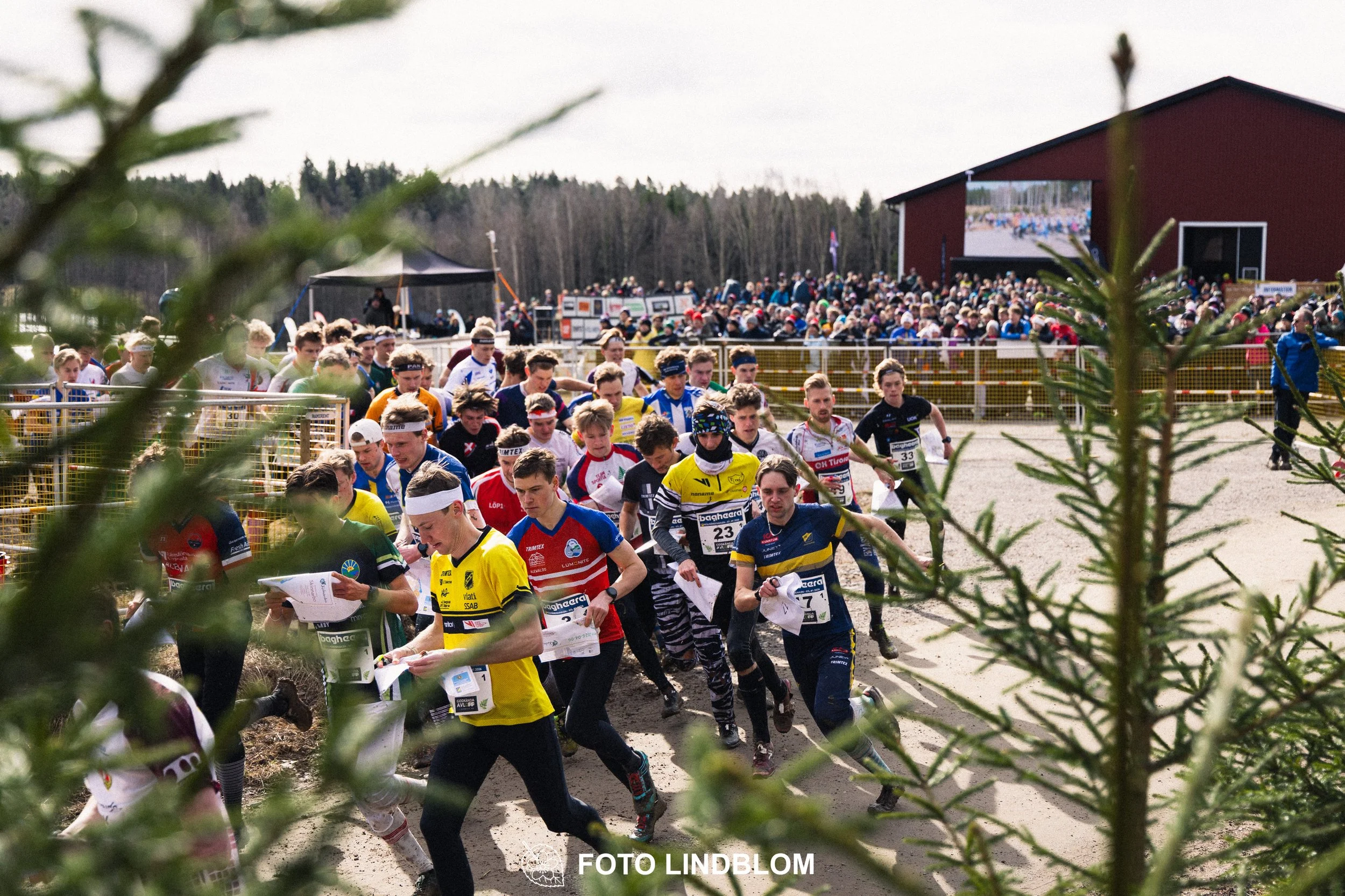 A photo from an orienteering relay race in Kolmården during spring 2026, captured by Foto Lindblom.