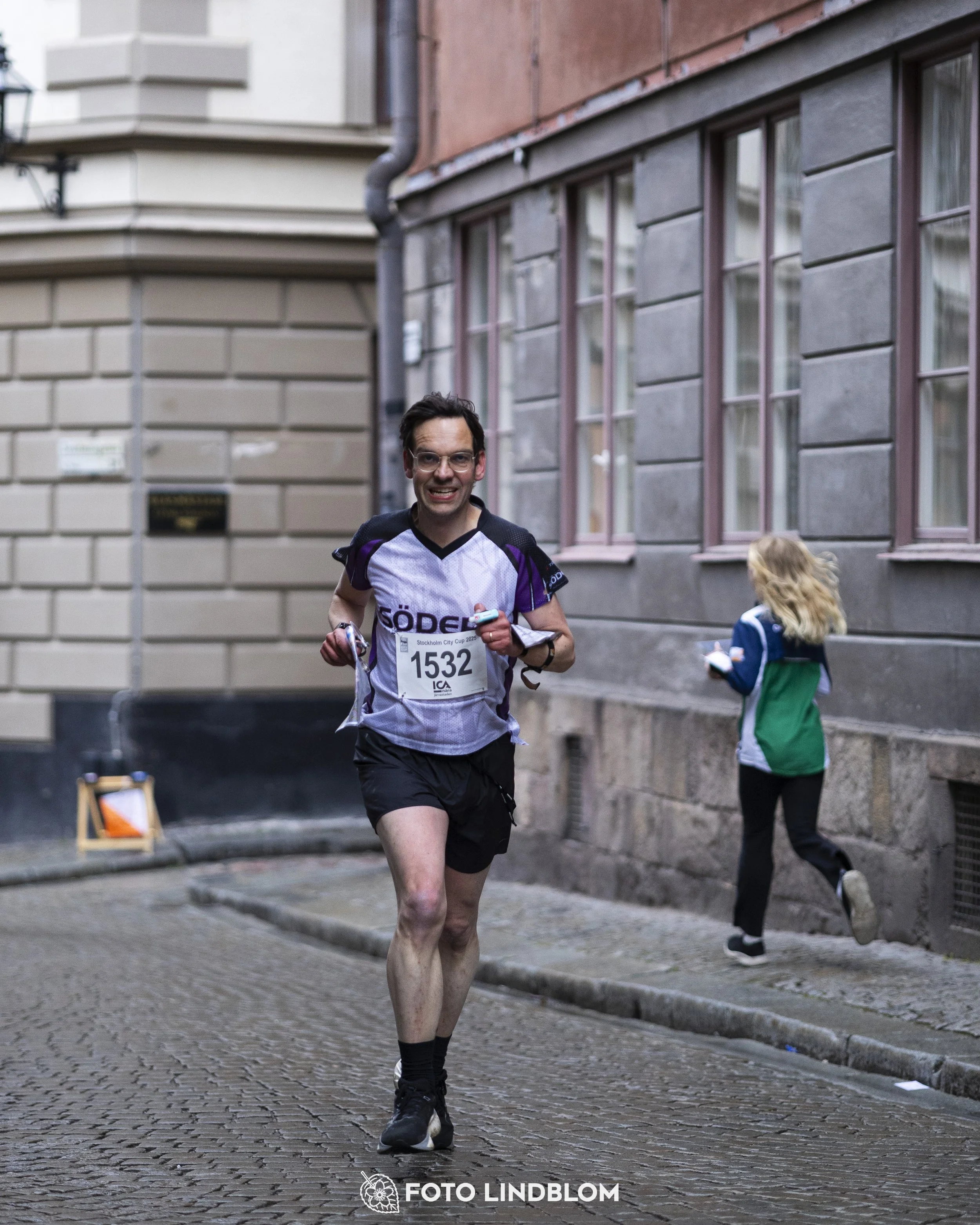 A picture from the first stage of the Stockholm City Cup sprint orienteering competition in "gamla stan" which is the old part of Stockholm