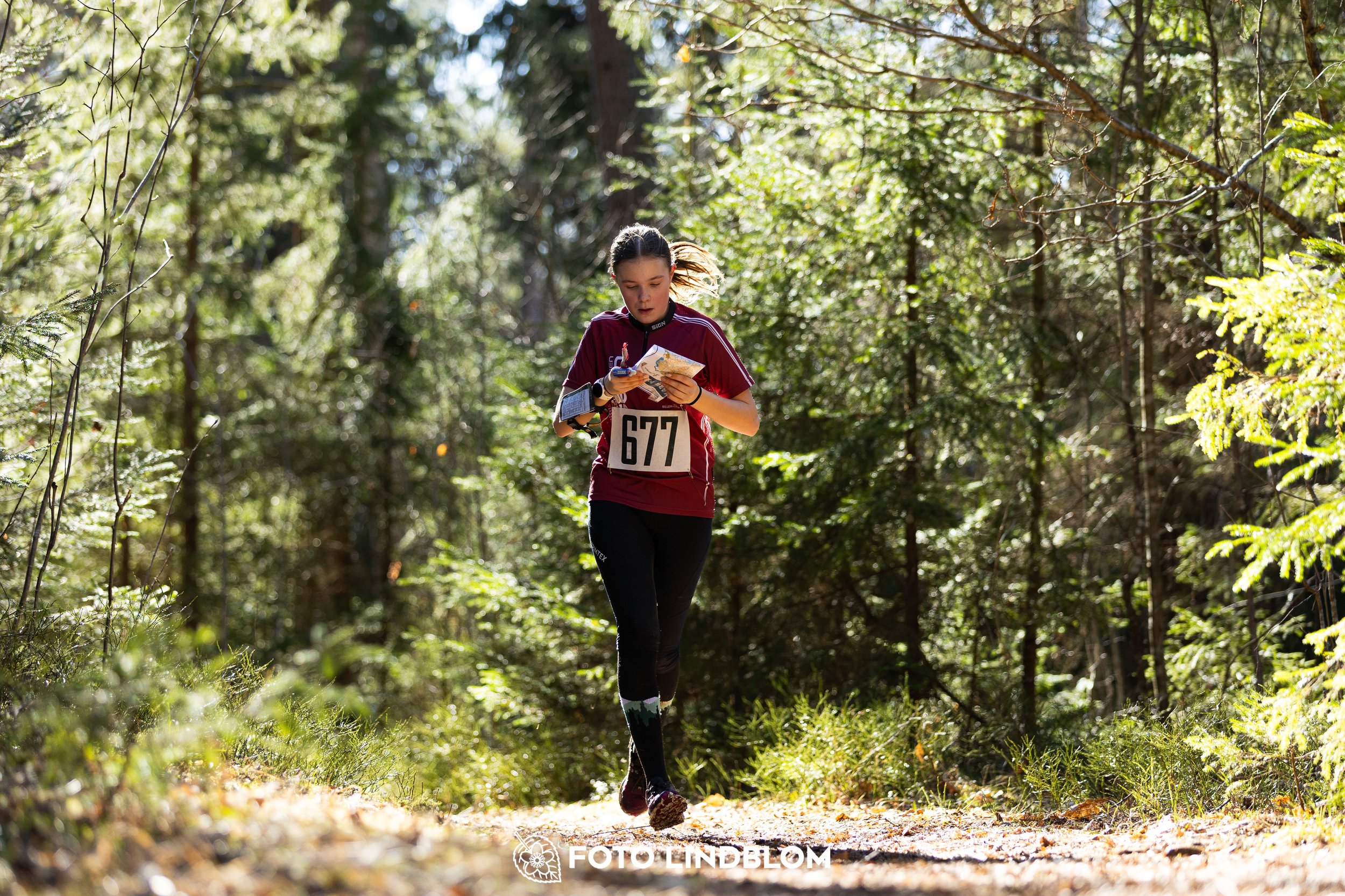 Photo of participants during the 2026 Nyköpingsorienteringen event in Sweden, taken in forest terrain by Foto Lindblom.