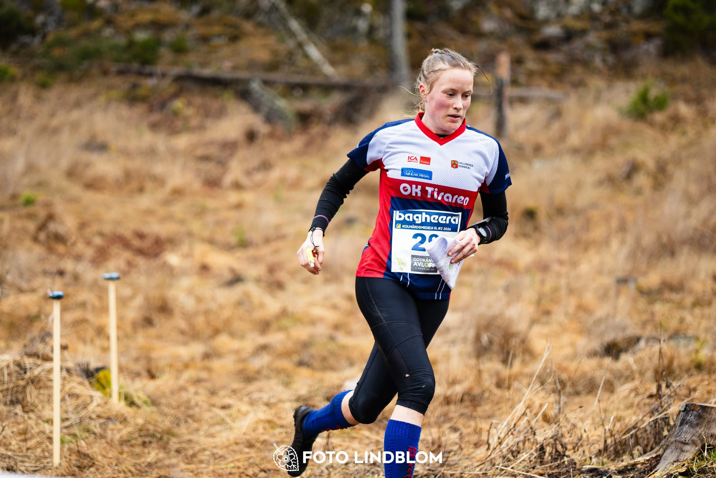 A photo from a forest orienteering competition in Kolmården as part of the Swedish League 2026 season, captured by Foto Lindblom.