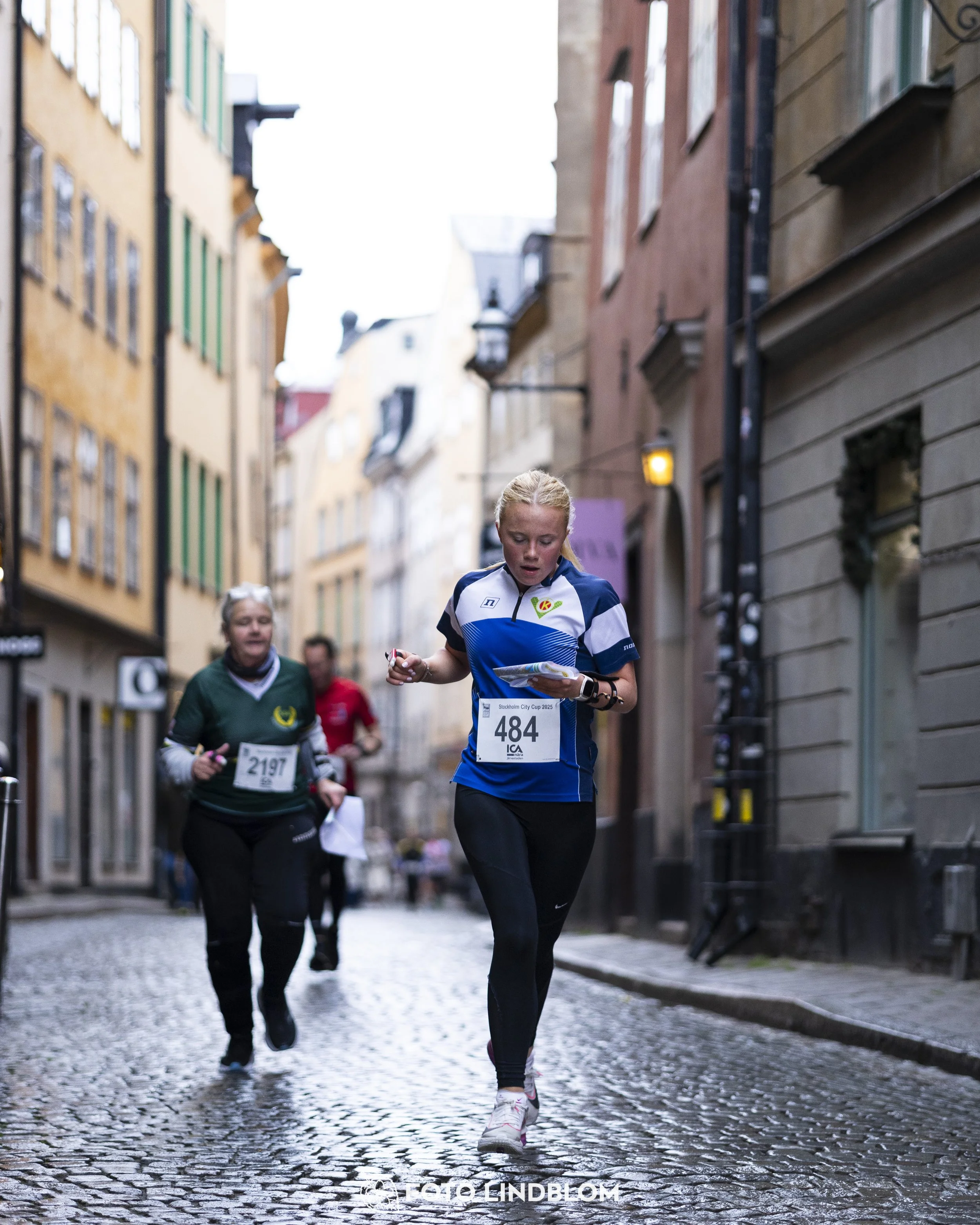 A picture from the first stage of the Stockholm City Cup sprint orienteering competition in "gamla stan" which is the old part of Stockholm
