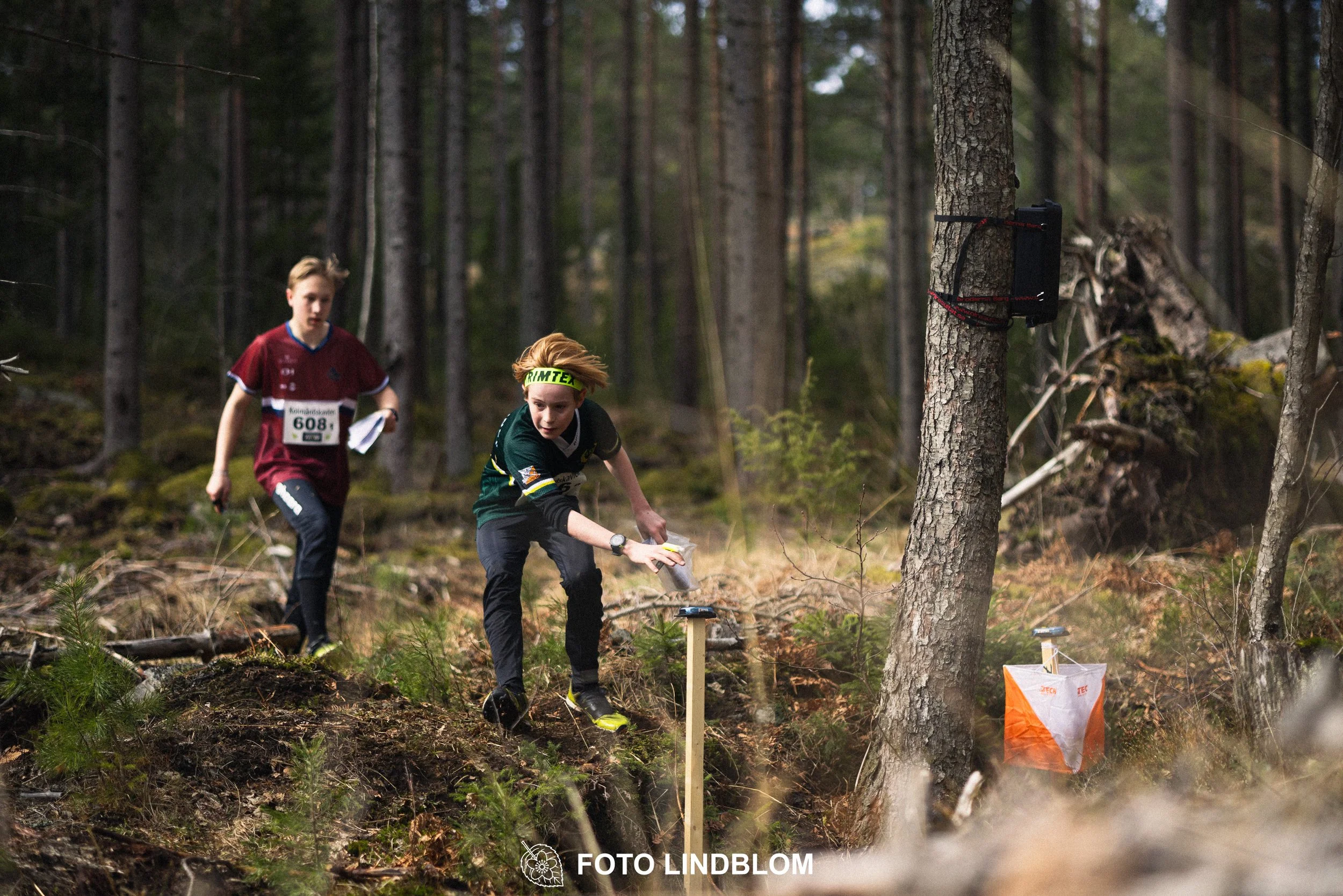 A scene from Kolmårdskavlen, the opening stage of the Swedish relay league 2026, captured by Foto Lindblom.