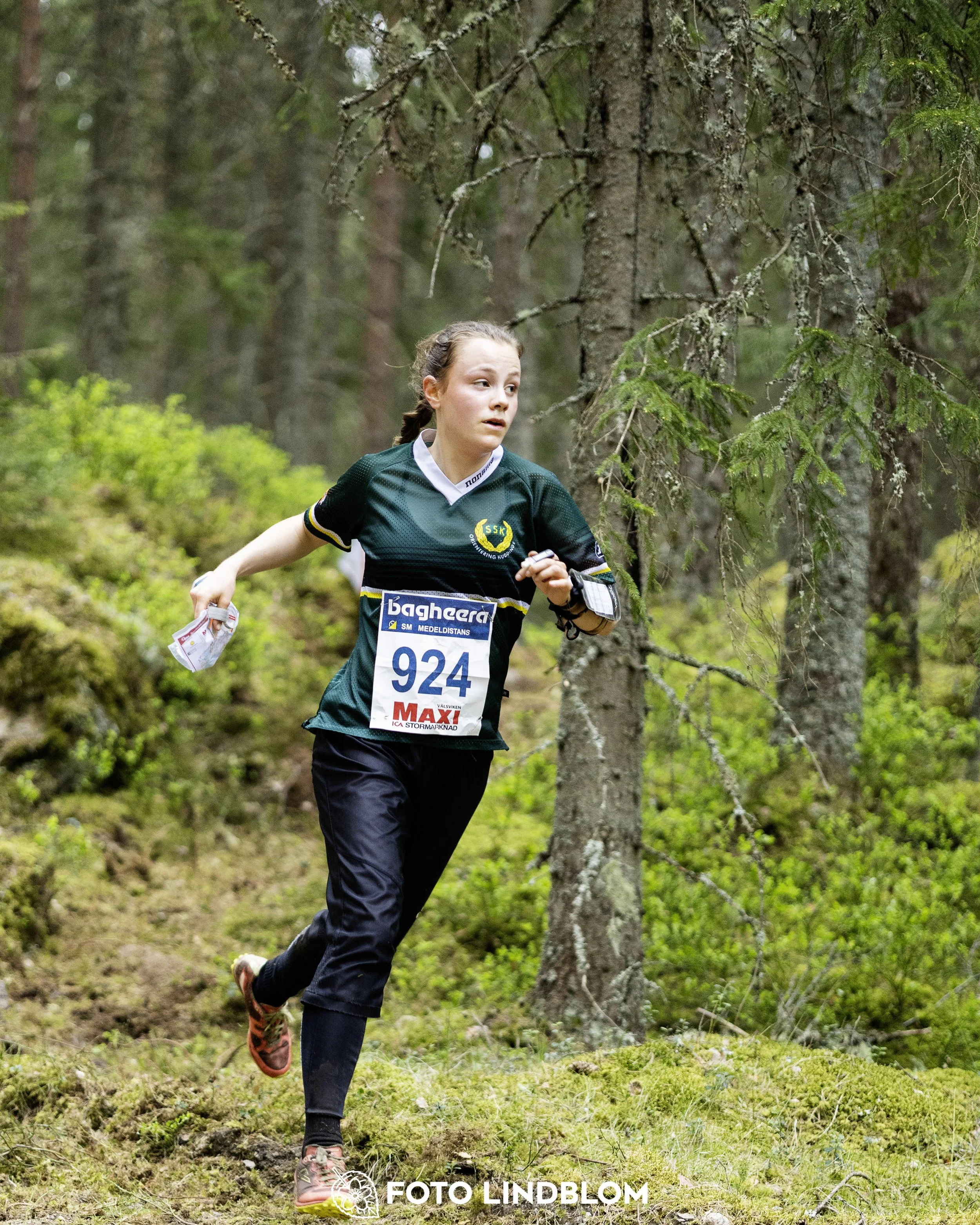 A picture from the Swedish national championship in middle distance orienteering and Swedish league race