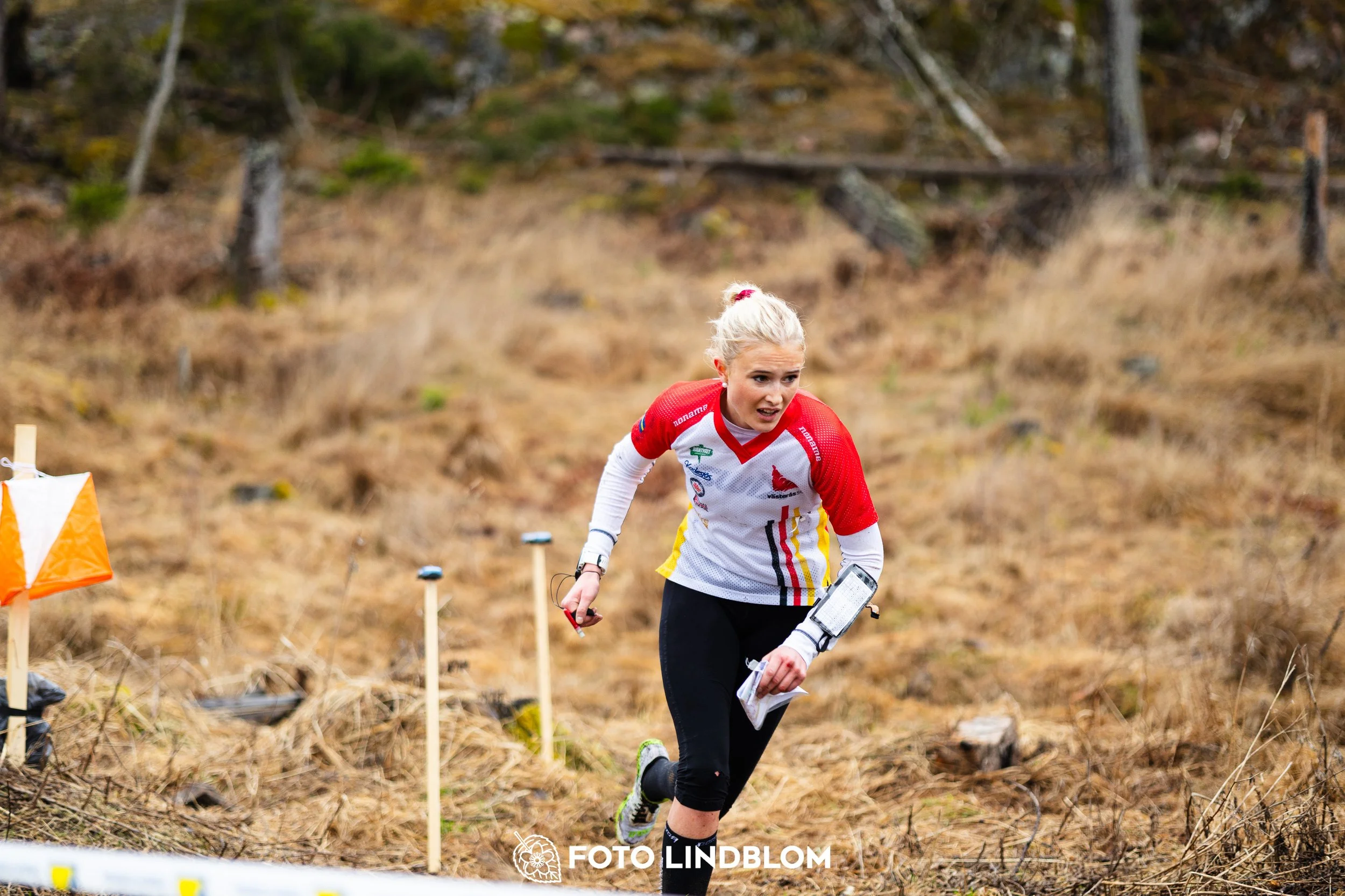 A scene from the Swedish League orienteering competition in Kolmården spring 2026, captured by Foto Lindblom.