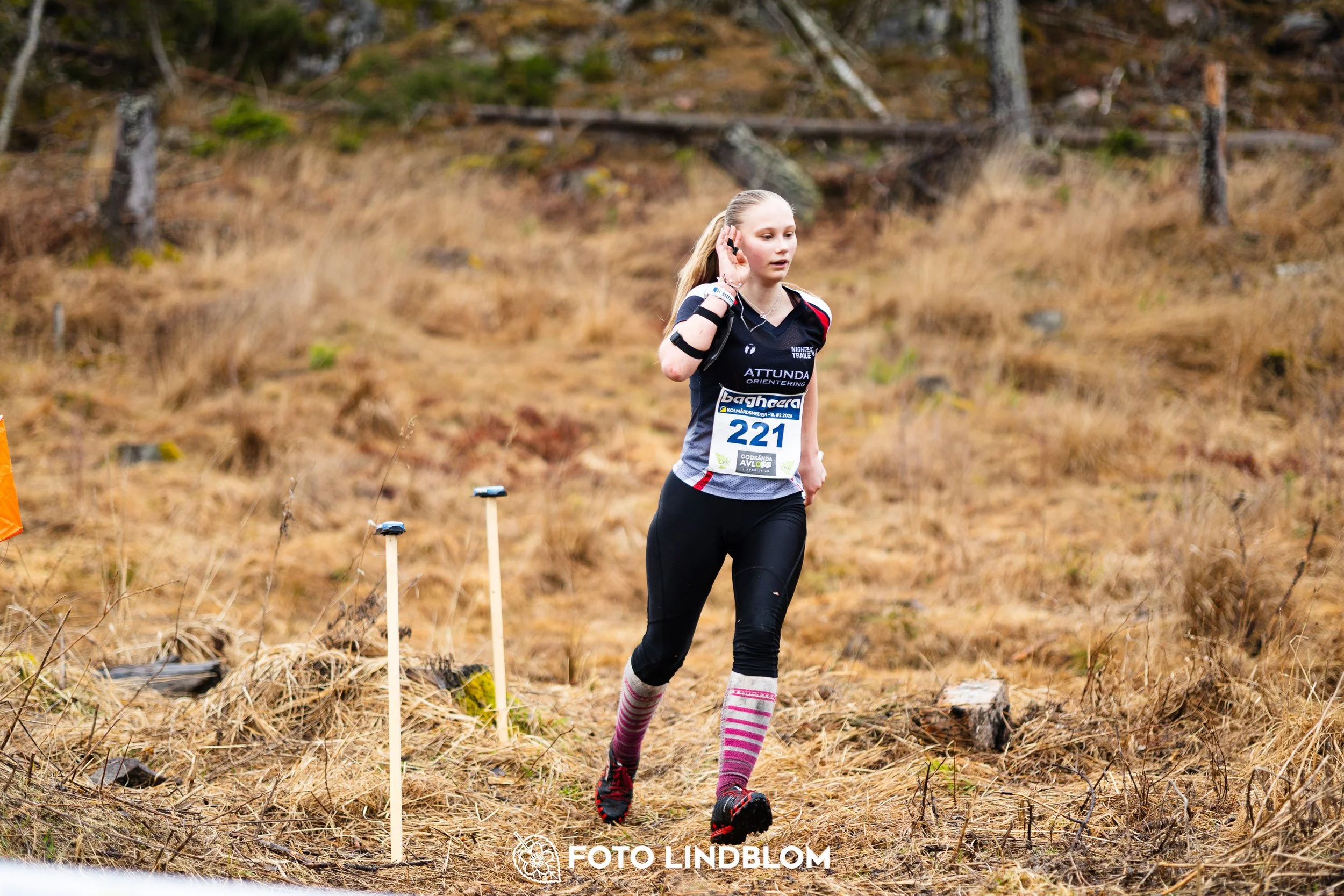 A scene from the Swedish League middle distance event in Kolmården spring 2026, captured by Foto Lindblom.
