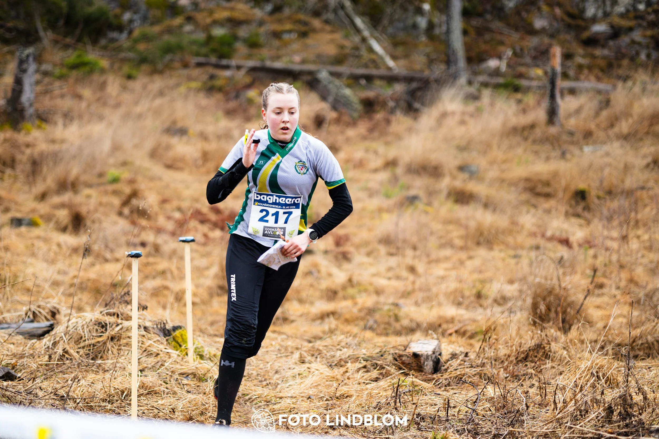 A photo from an orienteering race in Kolmården during the Swedish League spring season 2026, captured by Foto Lindblom.