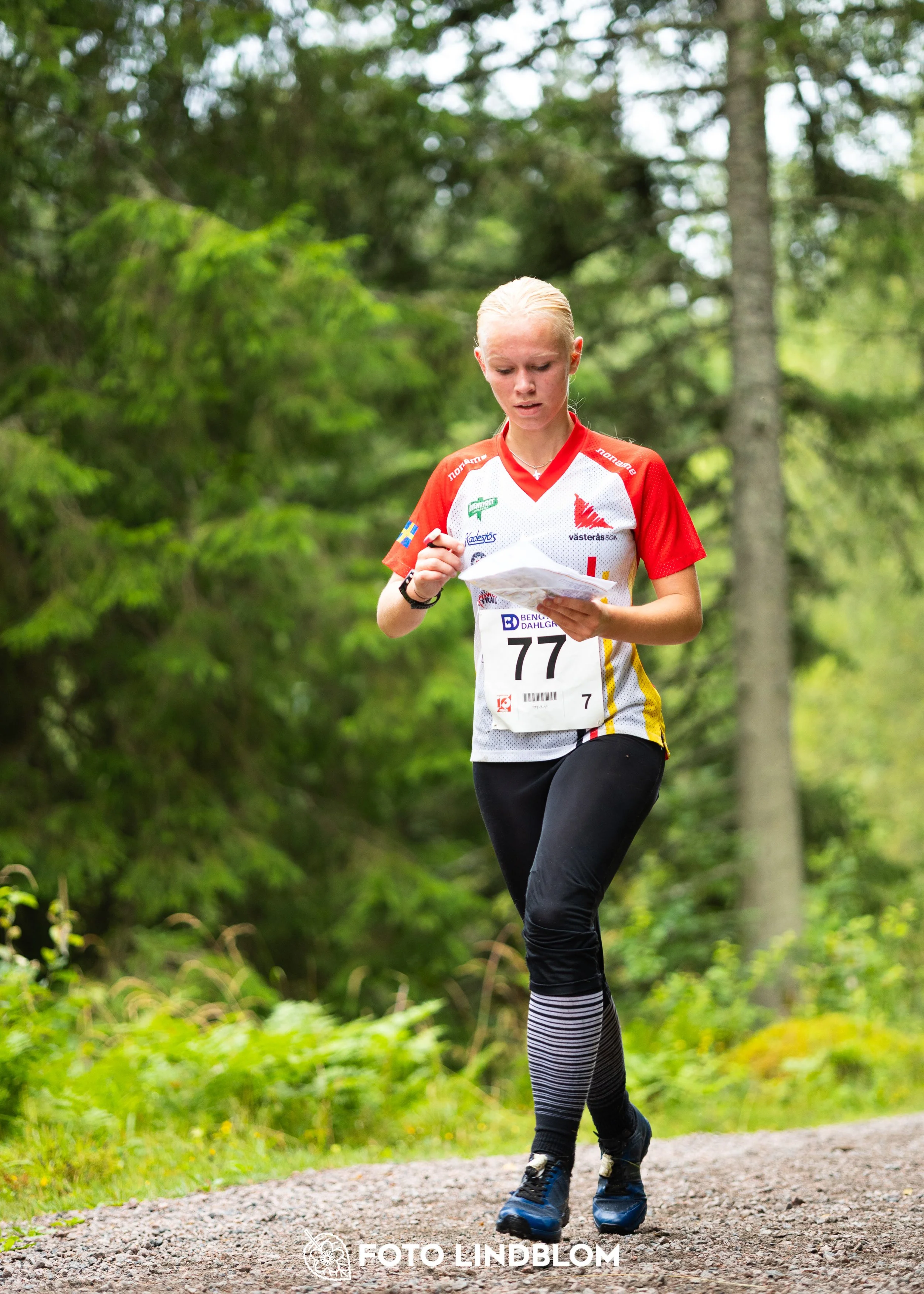 A picture from the youth 10 mila orienteering competition taken by Foto Lindblom