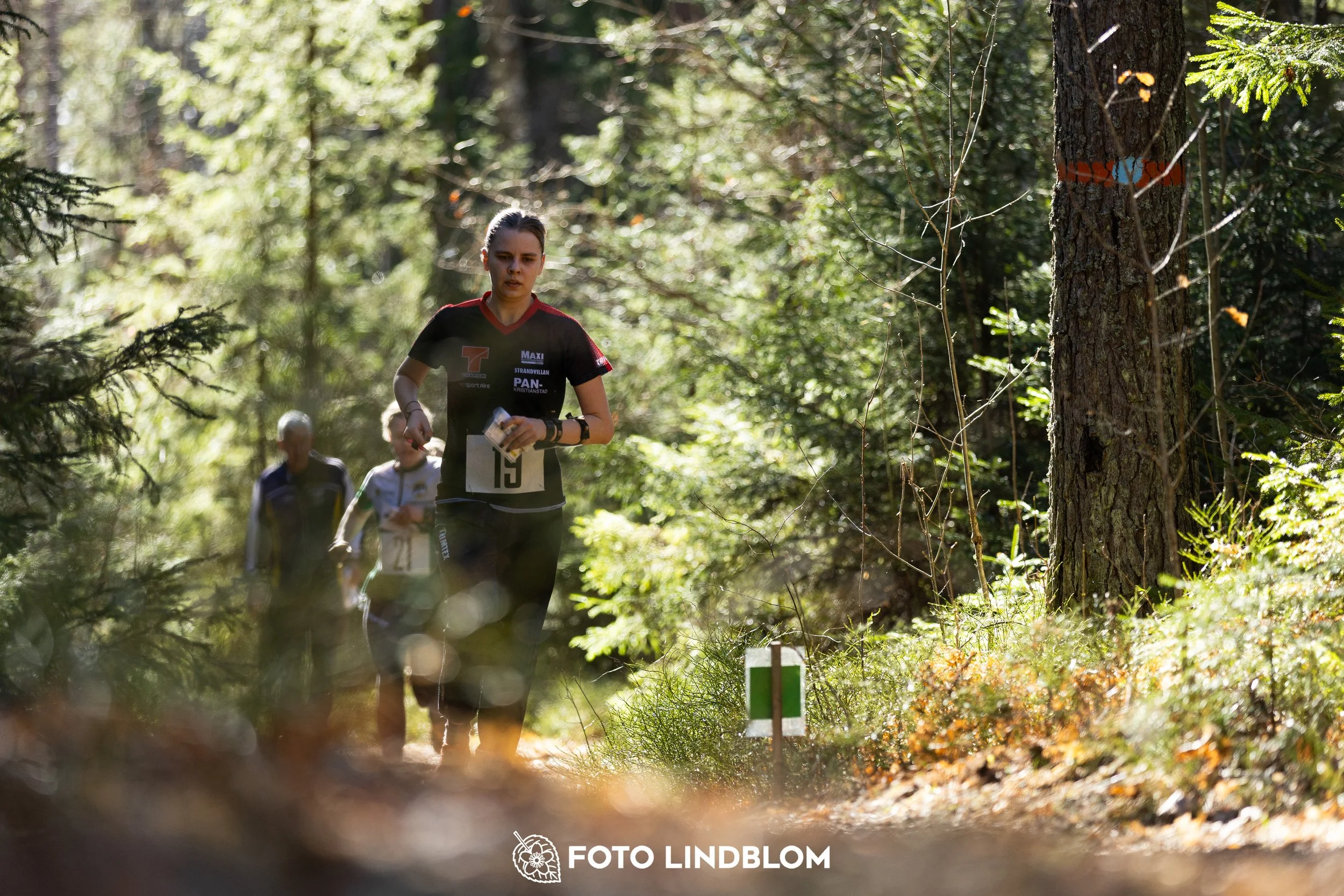 Forest orienteering action at Nyköpingsorienteringen 2026, documented in this photo by Foto Lindblom.
