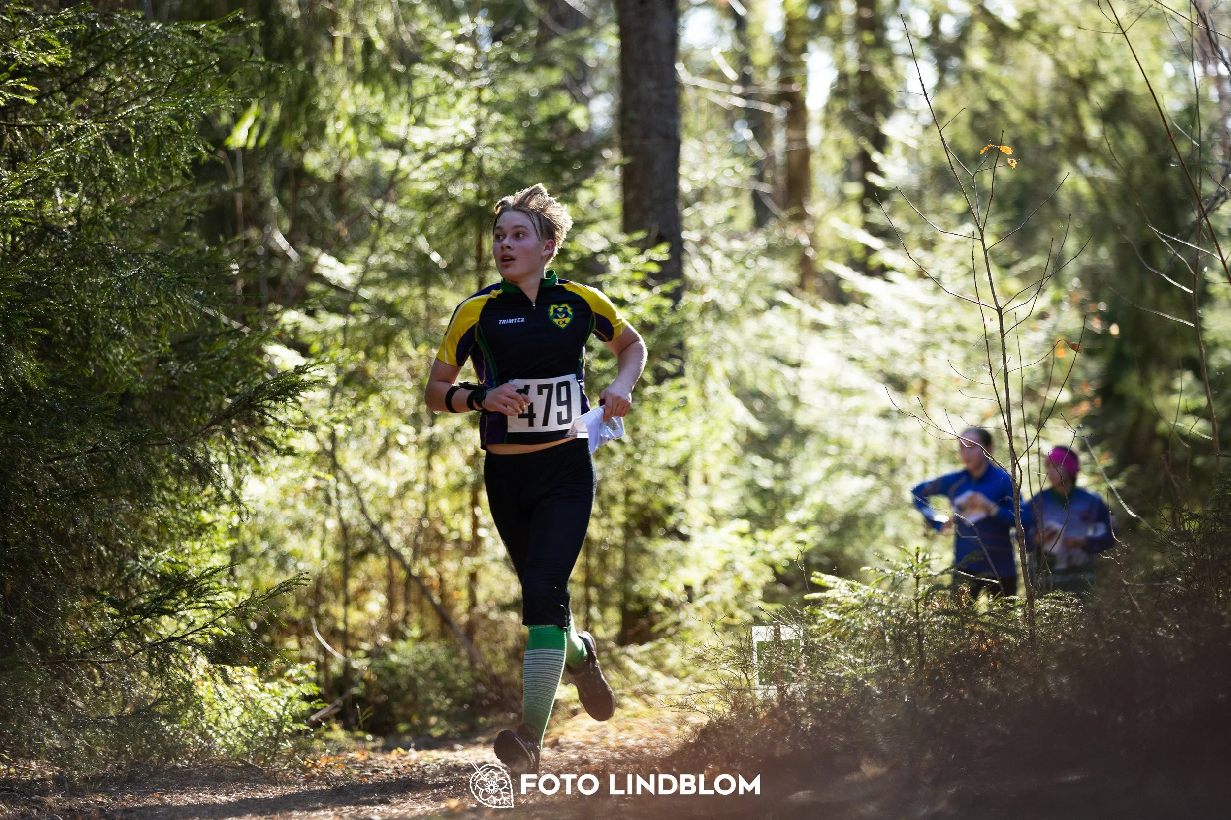 Orienteering in forest terrain at Nyköpingsorienteringen 2026, photographed by Foto Lindblom.