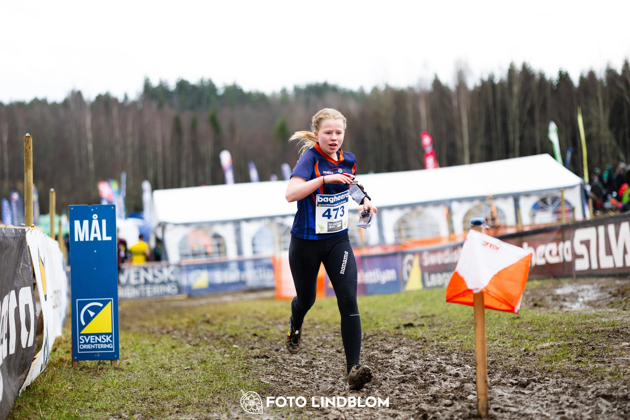 A moment from a middle distance orienteering race in Kolmården during the Swedish League 2026, captured by Foto Lindblom.