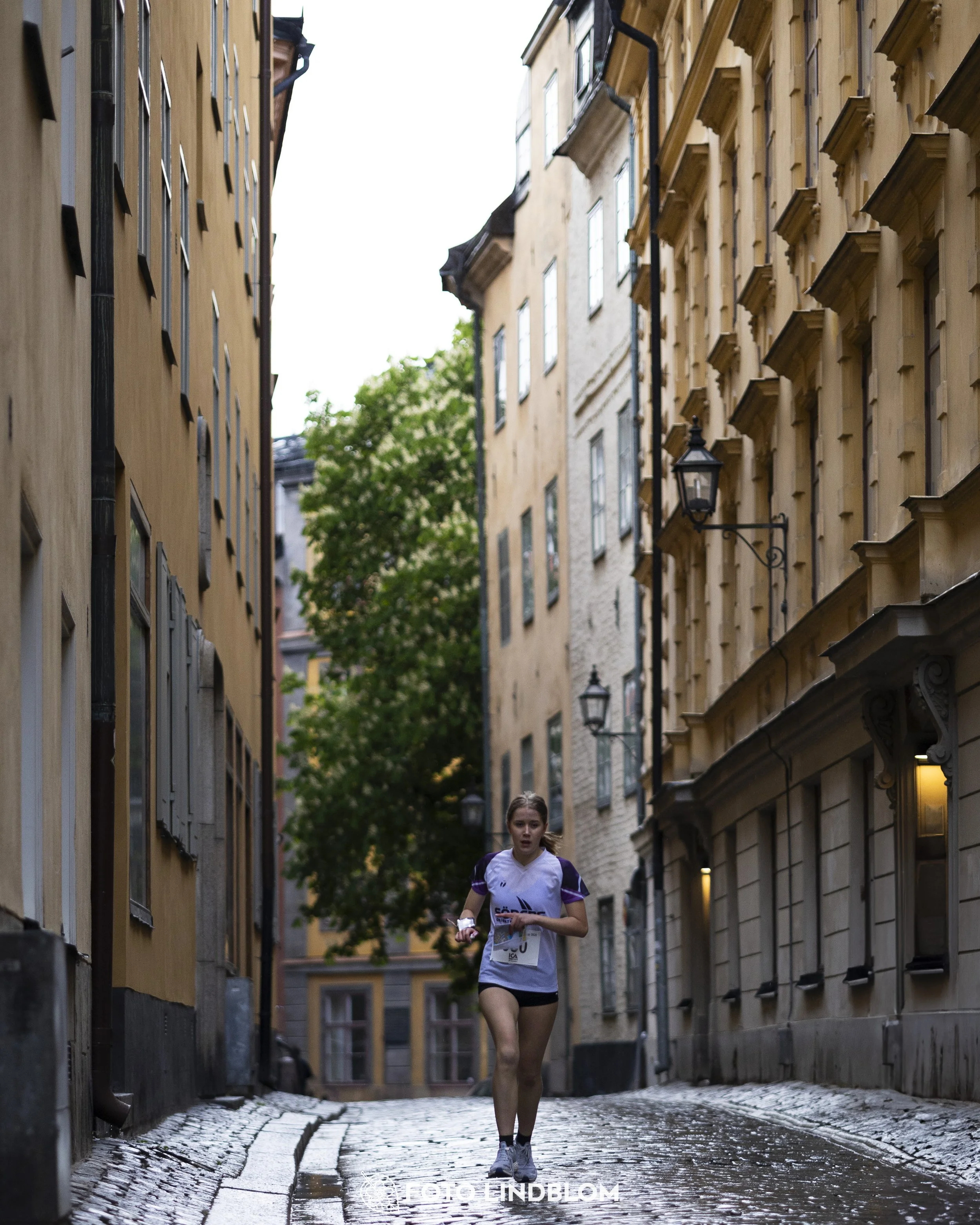 A picture from the first stage of the Stockholm City Cup sprint orienteering competition in "gamla stan" which is the old part of Stockholm