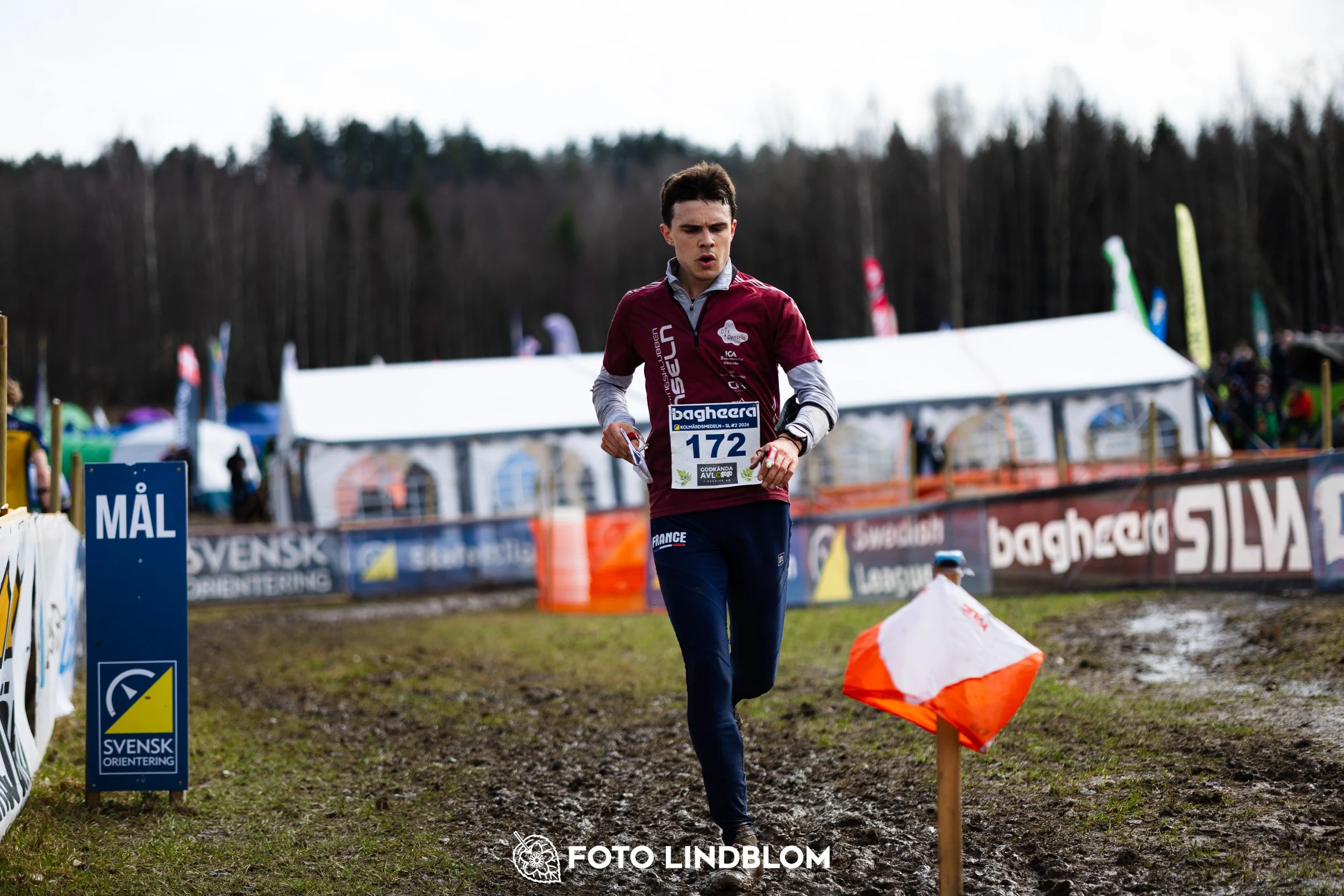 A moment from a middle distance orienteering race in Kolmården during the Swedish League 2026, captured by Foto Lindblom.
