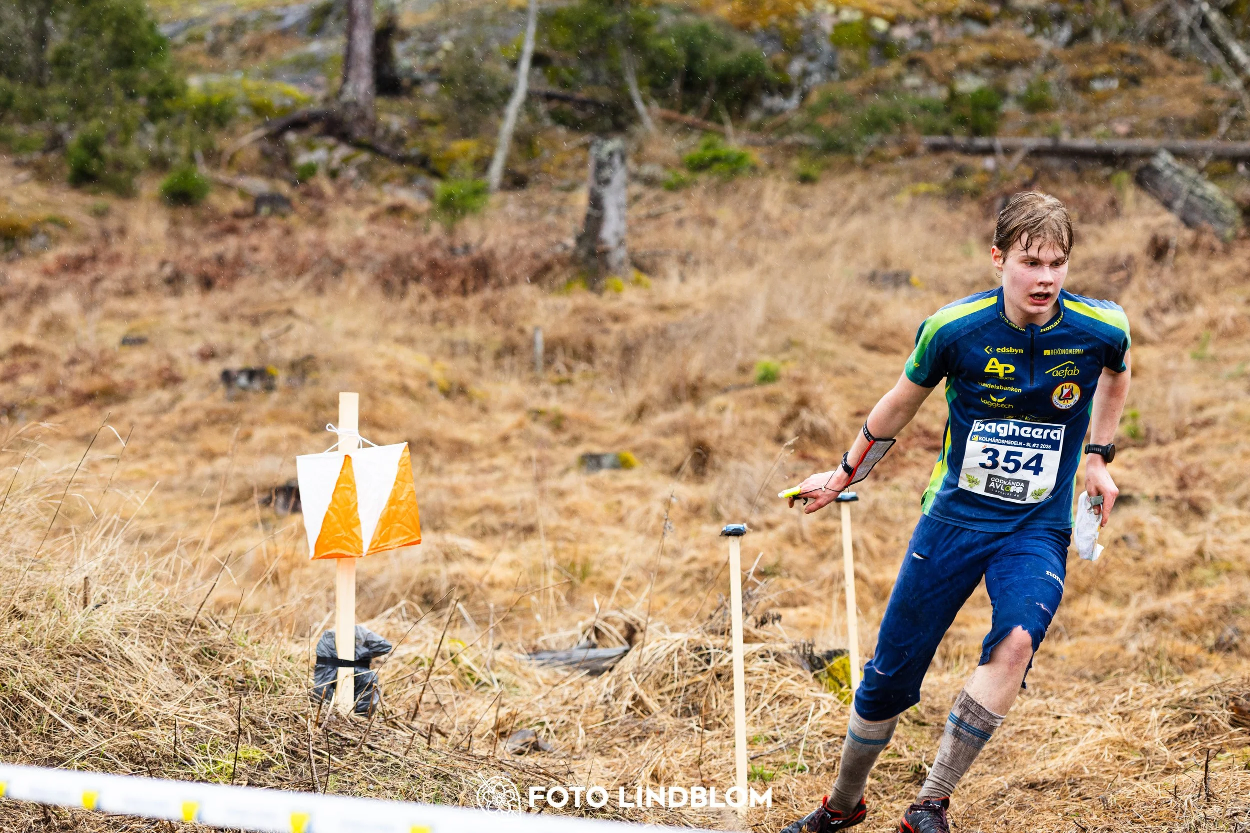 A scene from the Swedish League middle distance event in Kolmården spring 2026, captured by Foto Lindblom.