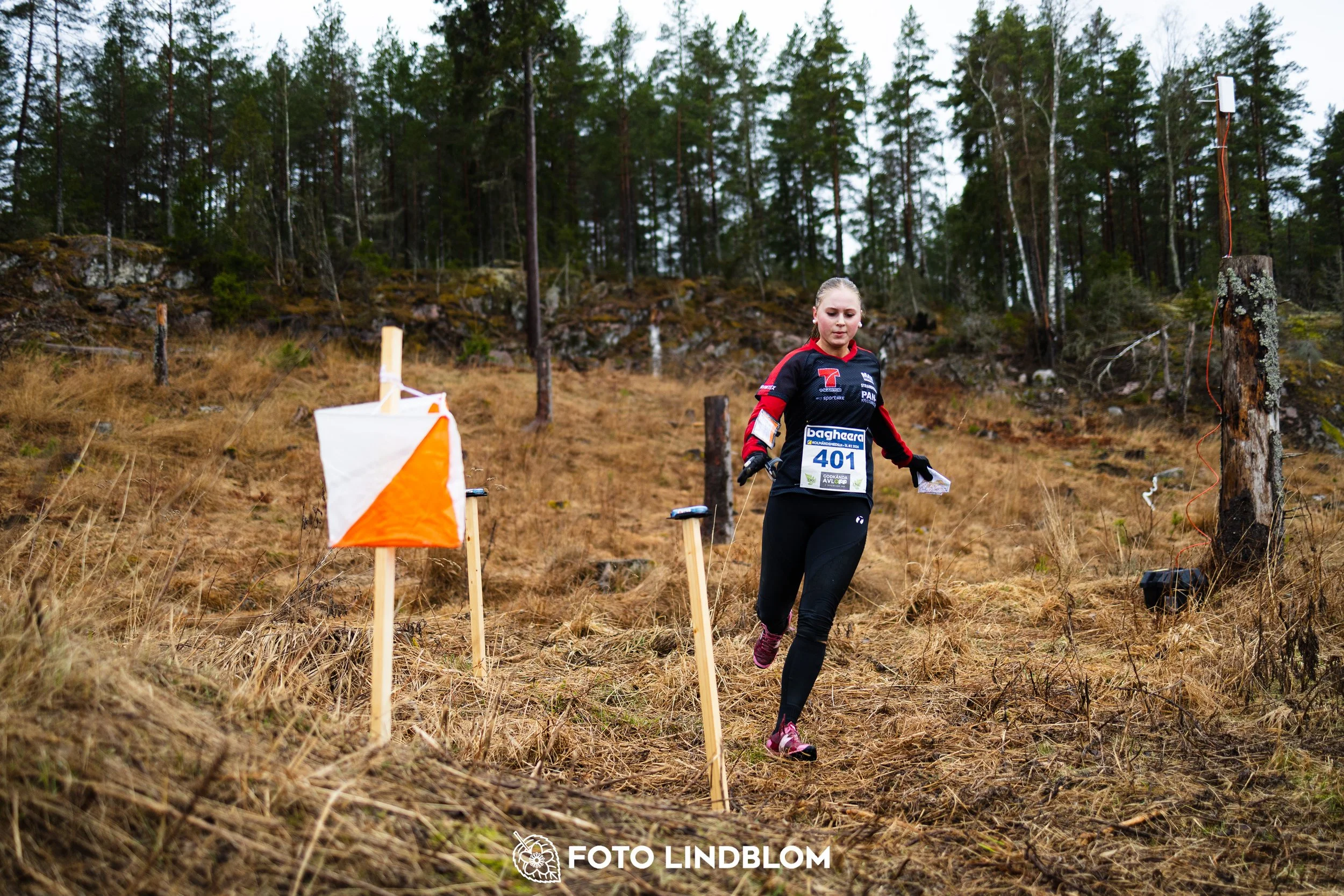 A photo from an orienteering race in Kolmården during the Swedish League spring season 2026, captured by Foto Lindblom.