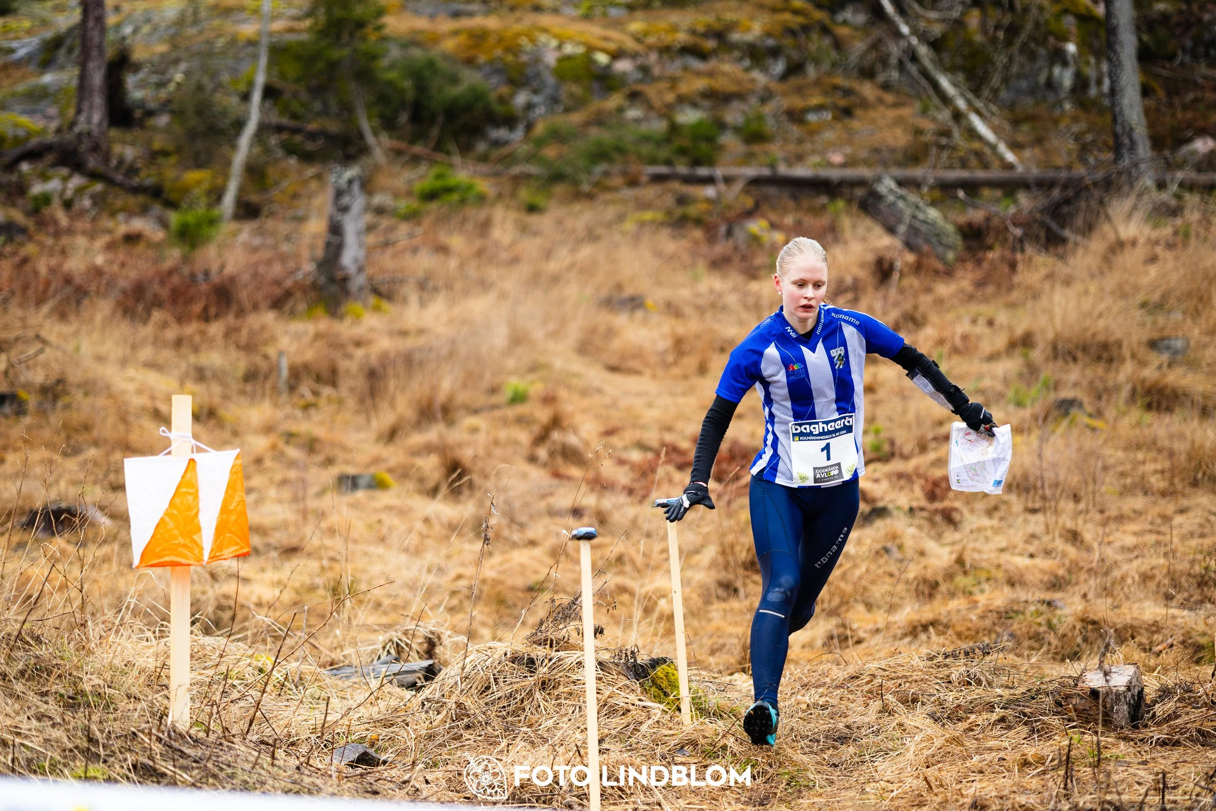 A photo from a forest orienteering competition in Kolmården as part of the Swedish League 2026 season, captured by Foto Lindblom.