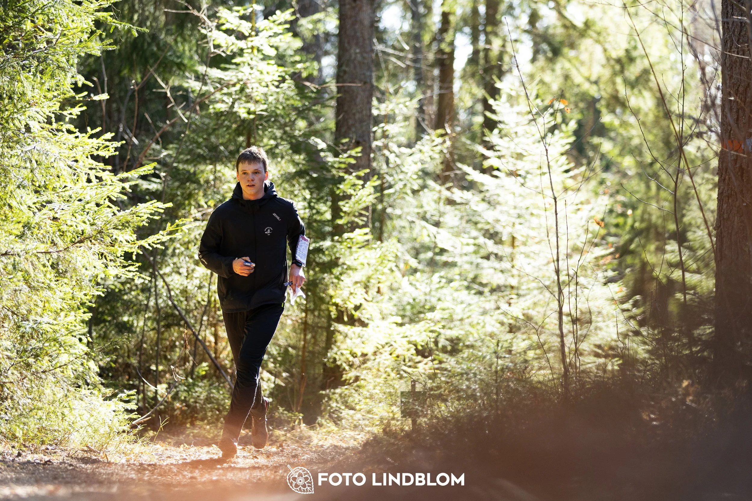 Orienteering in forest terrain at Nyköpingsorienteringen 2026, photographed by Foto Lindblom.