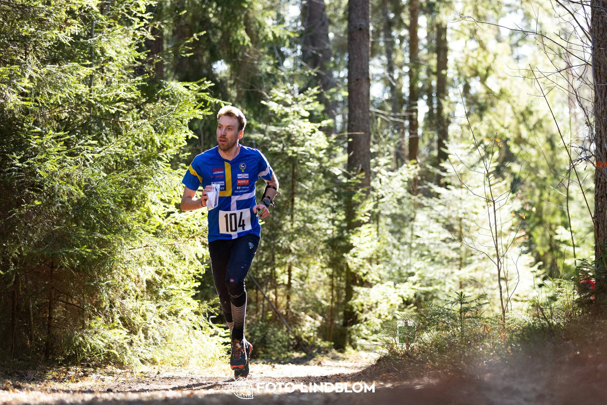 Orienteering in forest terrain at Nyköpingsorienteringen 2026, photographed by Foto Lindblom.