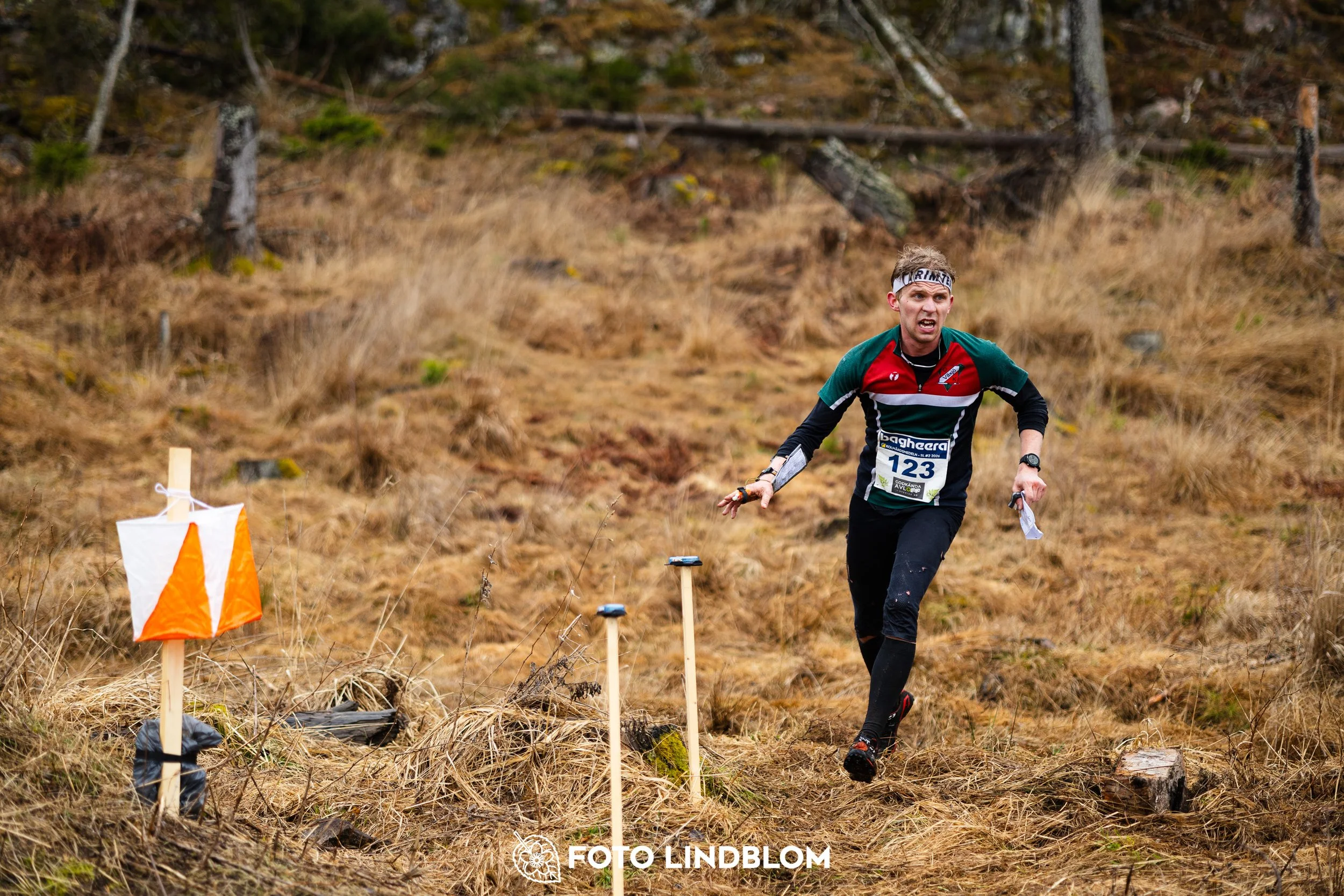 A scene from the Swedish League orienteering competition in Kolmården spring 2026, captured by Foto Lindblom.