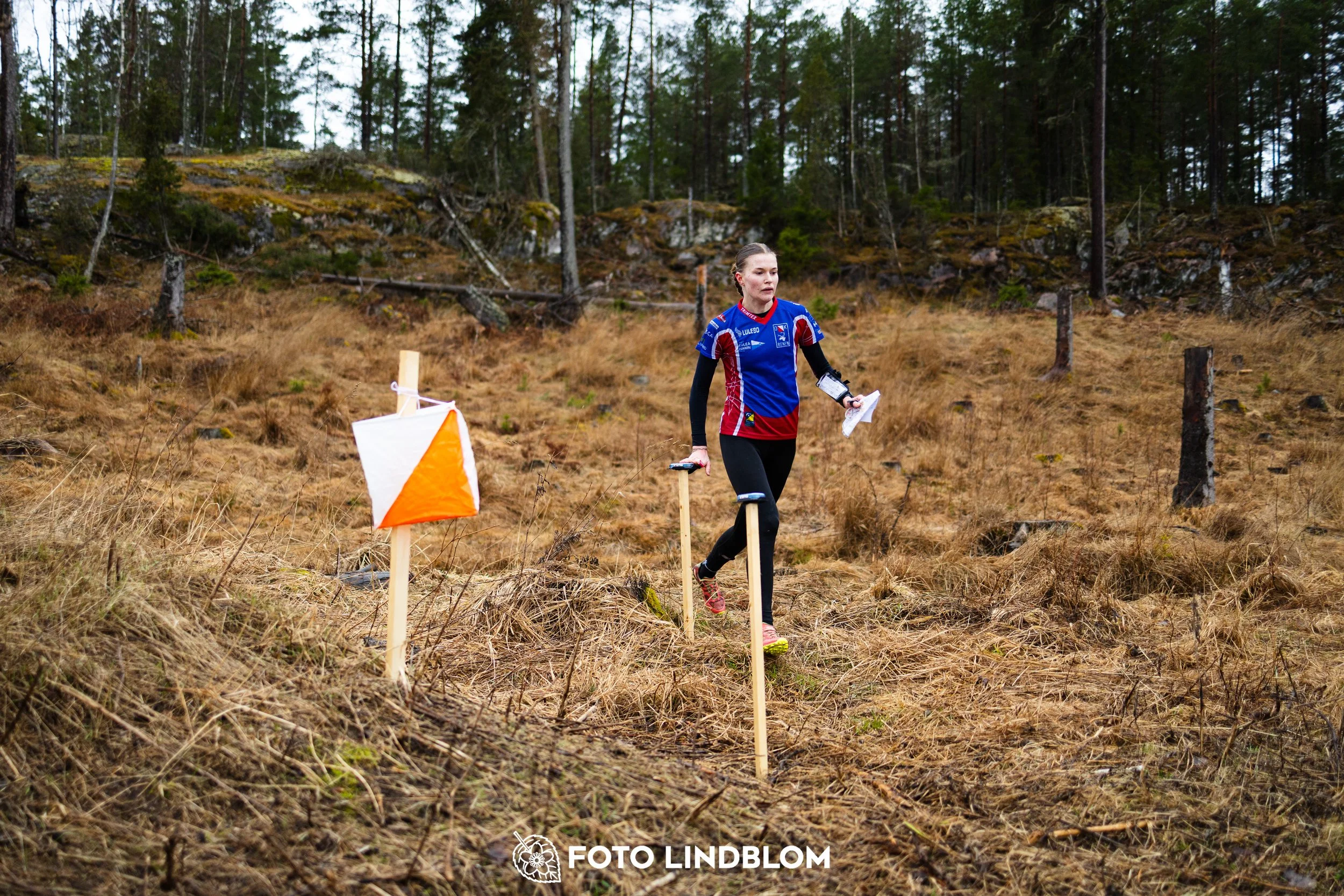 A moment from the 2026 Swedish League middle distance orienteering event in Kolmården, captured by Foto Lindblom.