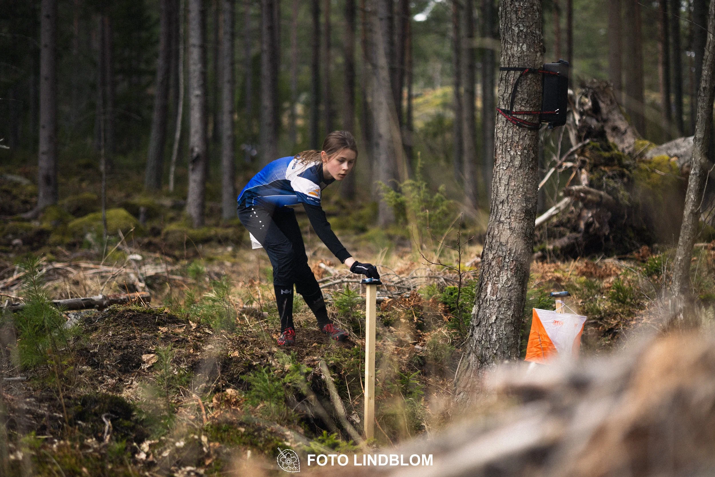 A photo from an orienteering relay race in Kolmården during spring 2026, captured by Foto Lindblom.