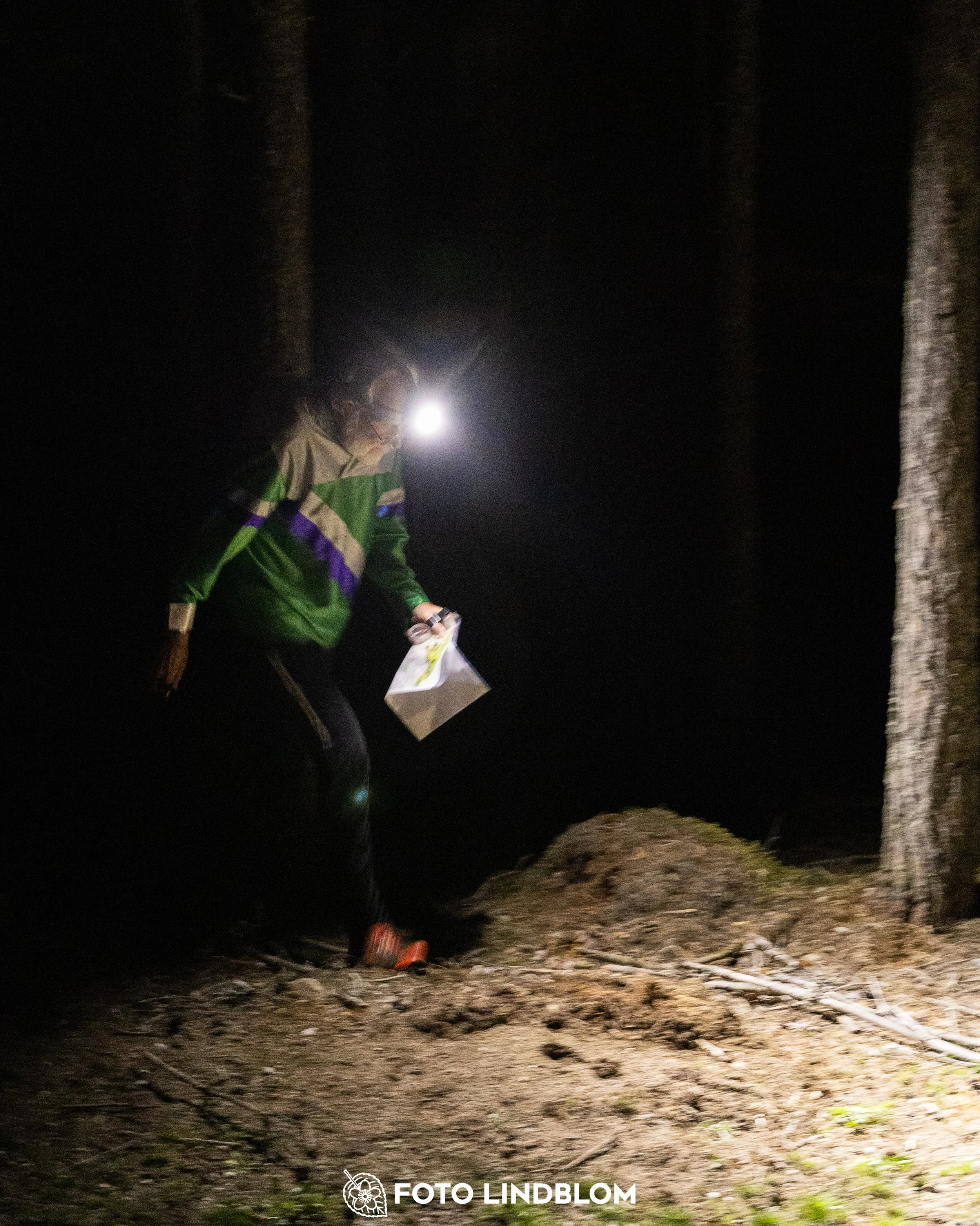 A picture from the Stockholm district championship in night orienteering taken by Foto Lindblom